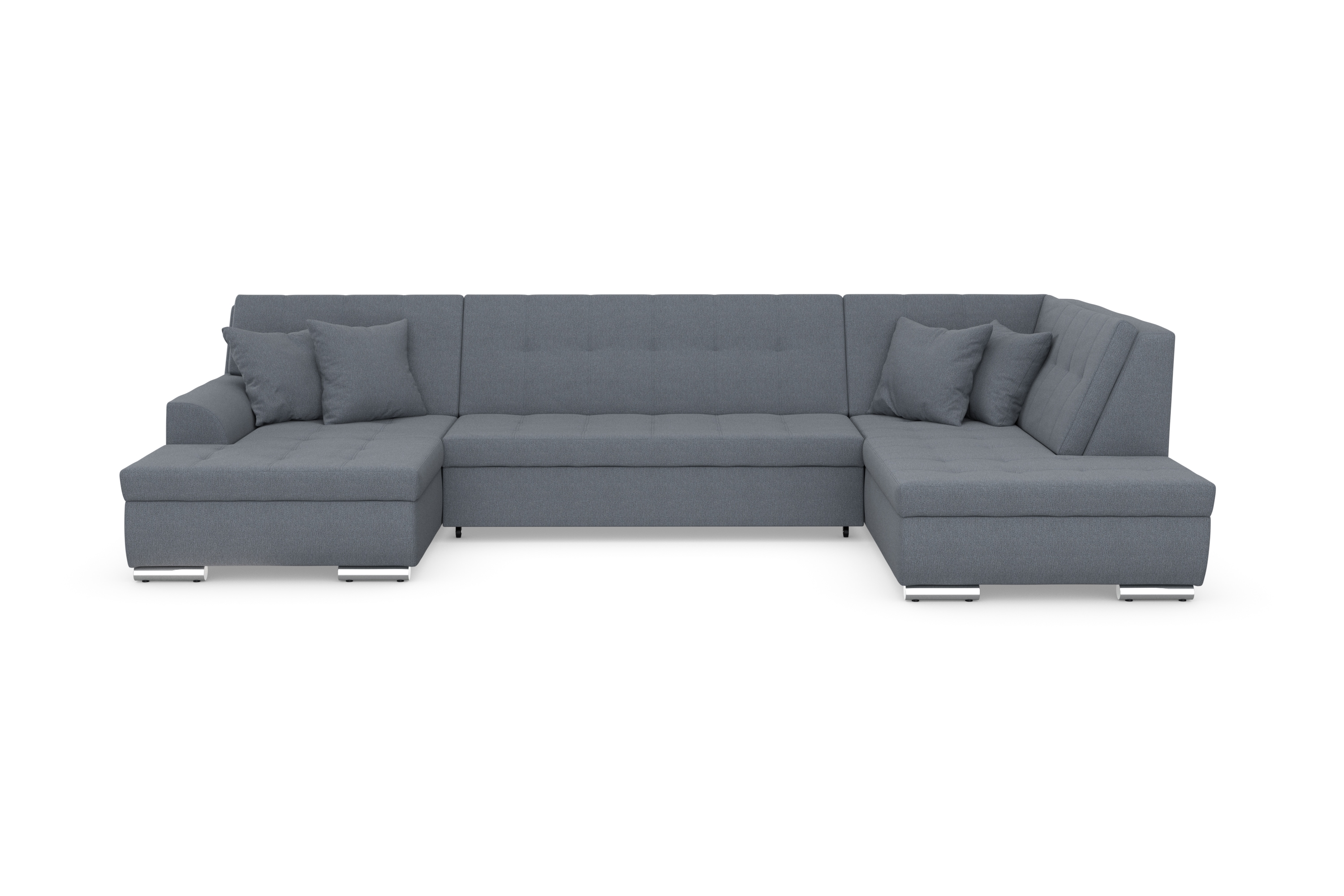 DOMO collection Wohnlandschaft "TREVISO inkl. Zierkissen, moderne Steppung, XXL: 364x201x83 cm" wahlweise mit Bettfunktion, in vielen Bezugsarten auch in Cord U-Form