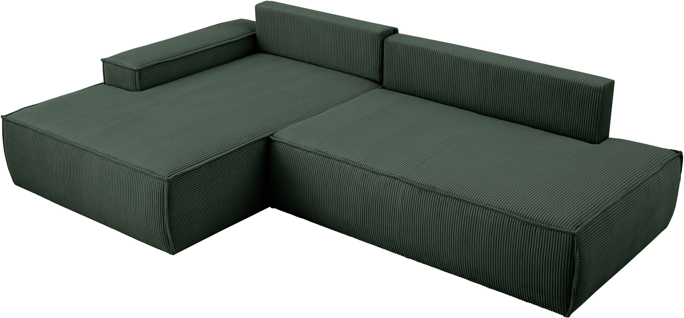 Home affaire Ecksofa »SHERWOOD, Schlafsofa in L-Form offen (275cm), Cord, Leinenoptik«, Schlaffunktion und Bettkasten, Kedernaht, hoher Sitz- & Liegekomfort