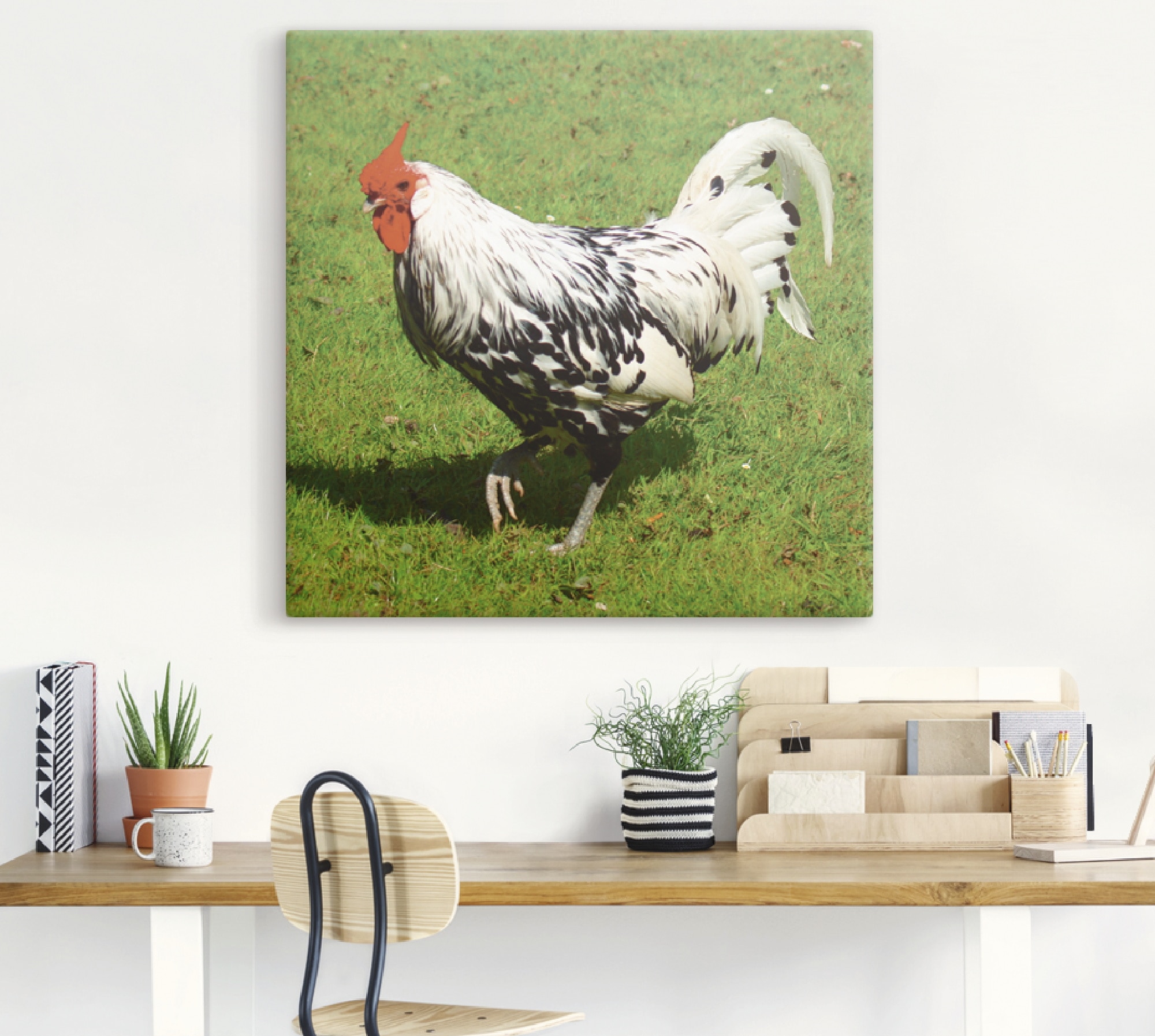 Artland Leinwandbild "Gepunktetes Huhn", Vögel, (1 St.), auf Keilrahmen ges günstig online kaufen