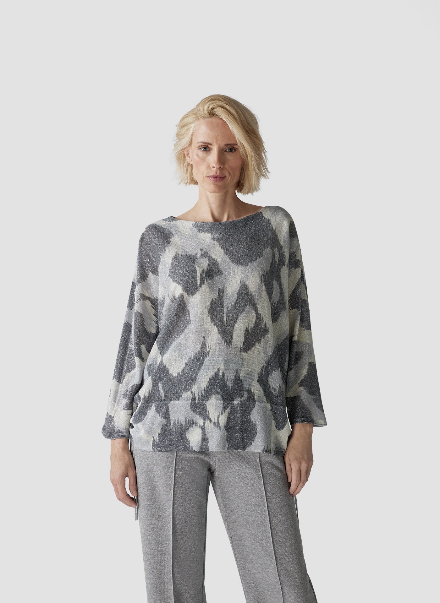 LeComte Strickpullover "LeComte Pullover mit Animal-Print und Kordelzugdeta günstig online kaufen