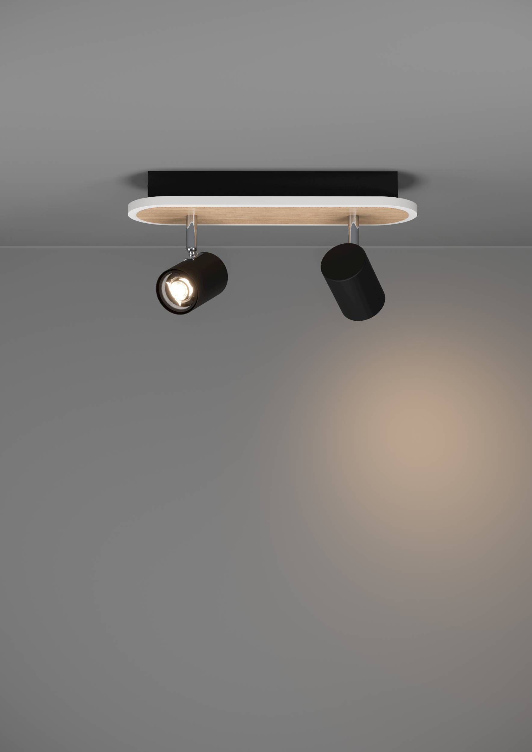 EGLO Deckenleuchte »Rimbocchi Deckenlampe, Metall und Holz-Optik, Spotbalken schwenkbar« LED-Modul 1 Stk. Warmweiß Spot - L34 x B10 x H15 cm - schwarz, braun - 12W inkl.