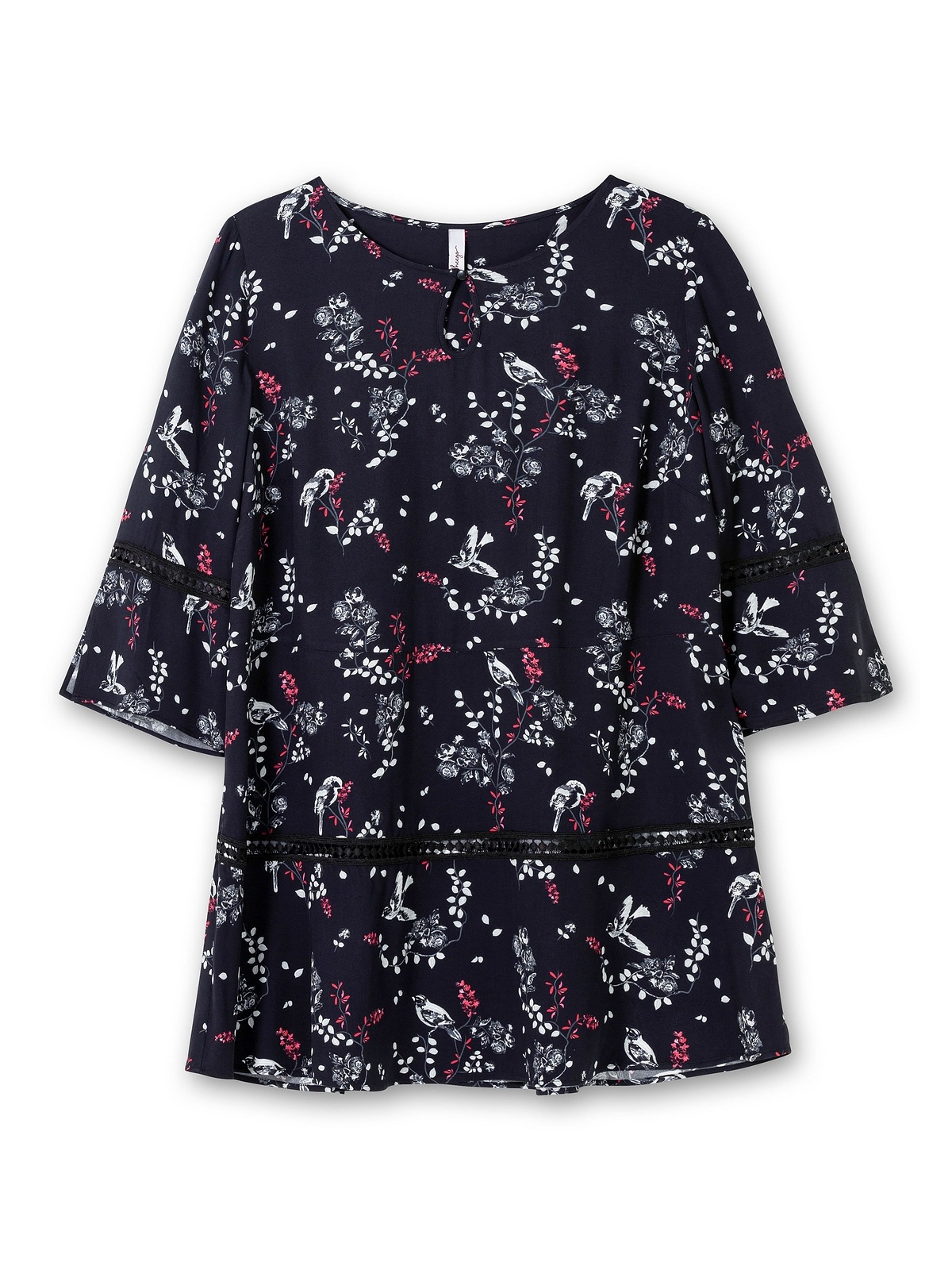 Sheego Longtunika »Große Größen«, mit floralem Print und Lochmusterdetails
