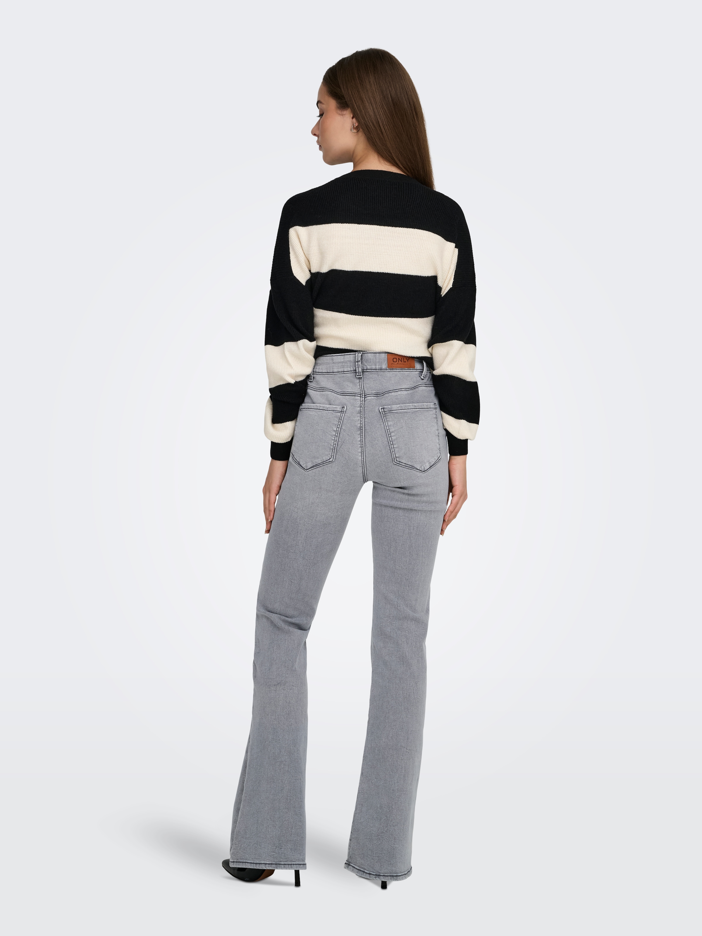 ONLY Bootcut-Jeans »ONLLUSH MW RETRO FLARED DNM« Materialmix, bootcut fit, Regular Waist, 
Retro-Fit