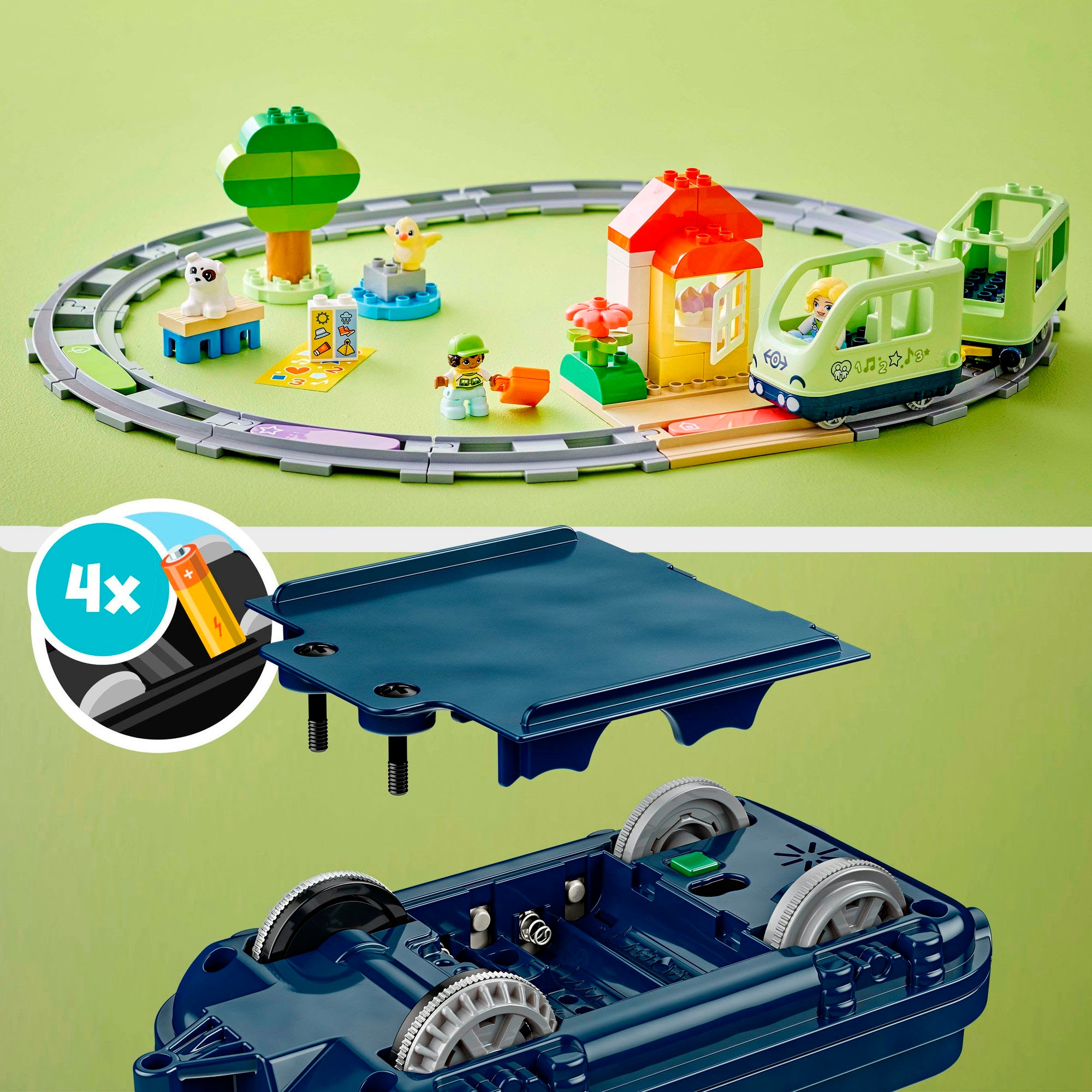 LEGO® Konstruktionsspielsteine »Interaktive Abenteuer-Eisenbahn (10427), LEGO DUPLO Town«, (57 St.), Made in Europe