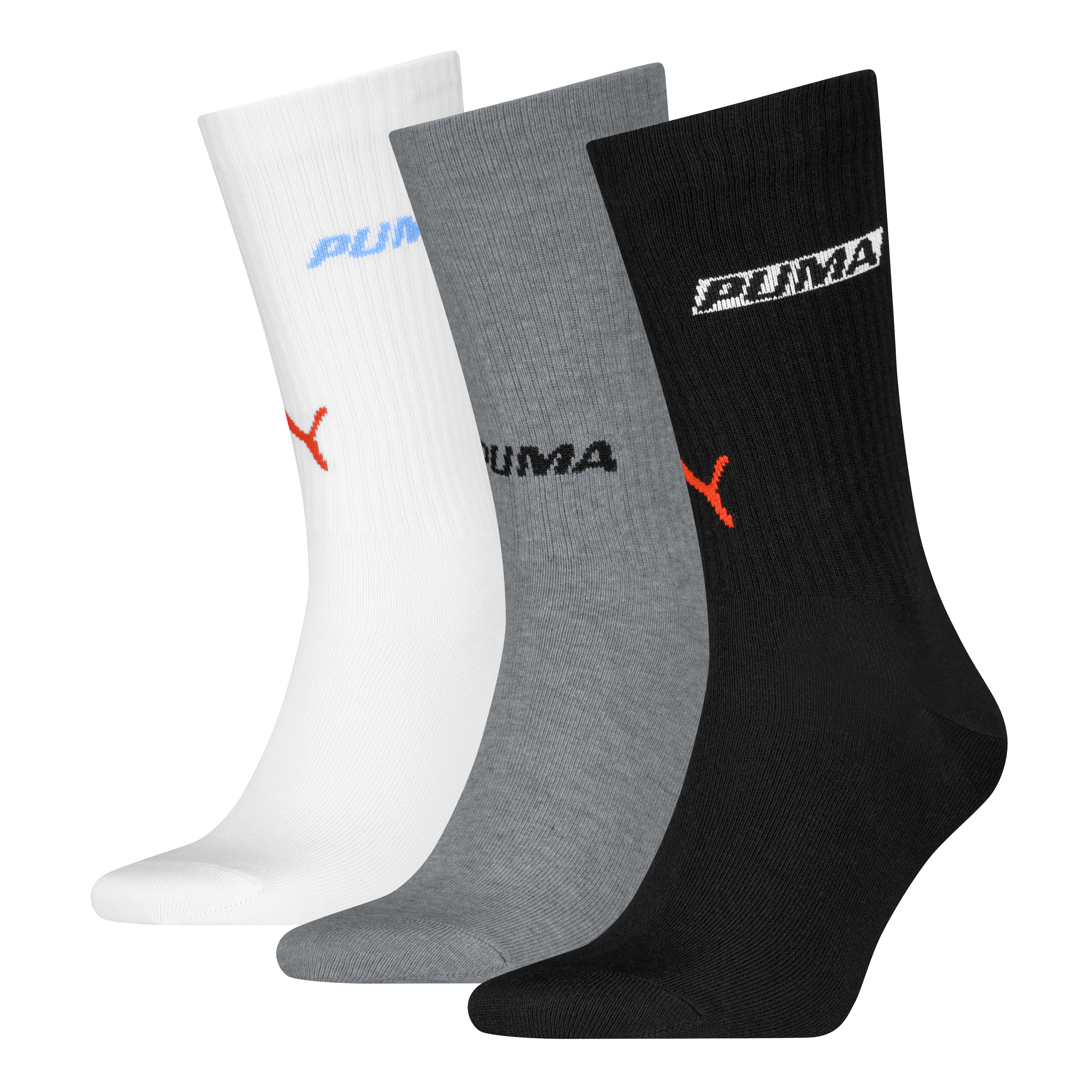 PUMA Socken "PUMA UNISEX LOGO STACKING CREW SOCK" 3 Paar