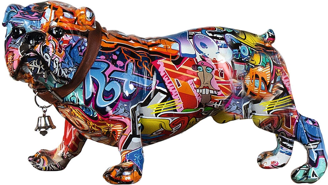 Tierfigur »Mops mit Halsband«, Graffiti-Design