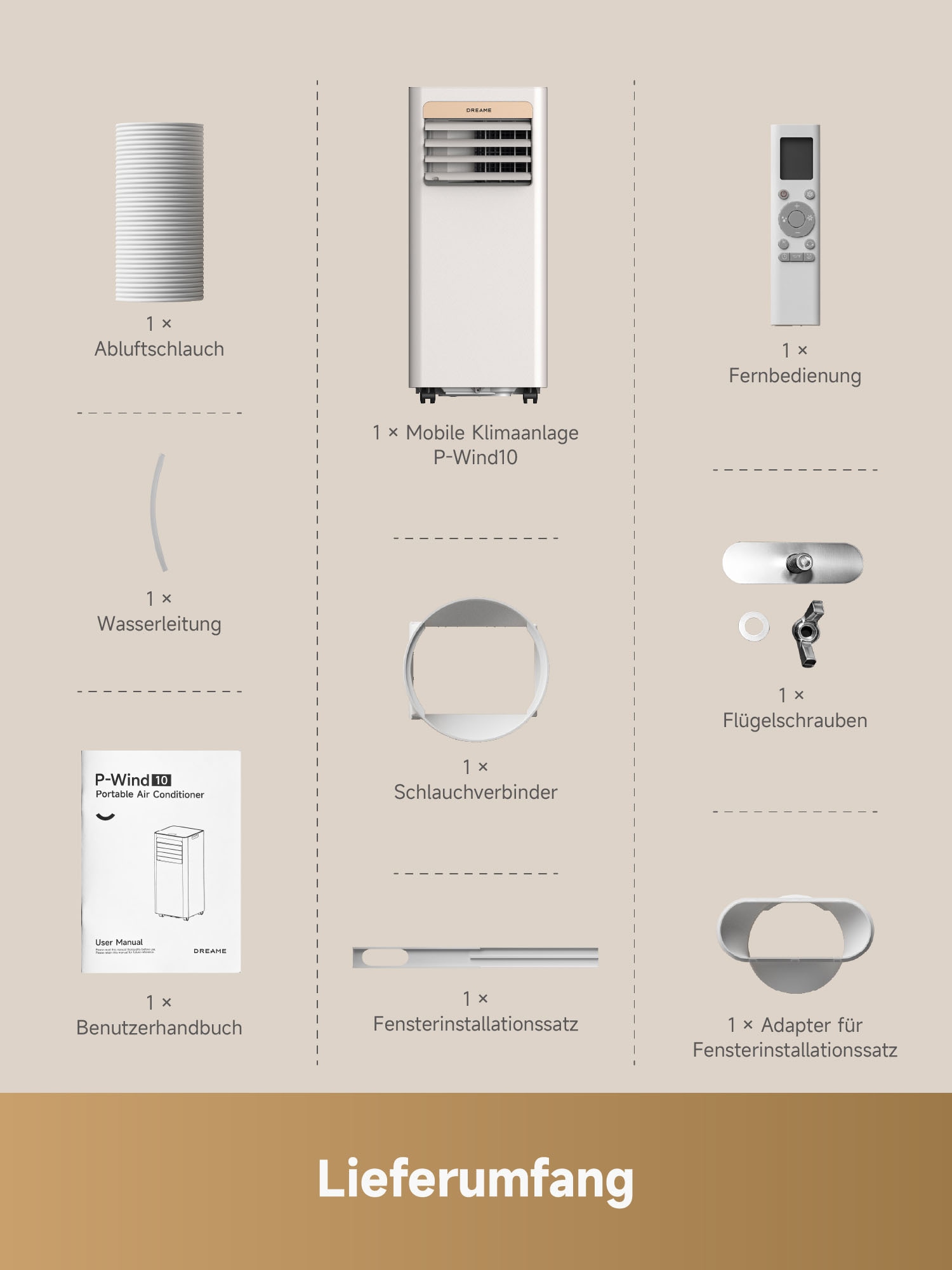 Dreame Klimagerät »P-Wind10 9k« 3in1 Kühlen/Entfeuchten/Ventilator, mobil, APP‑Steuerung, Nachtmodus