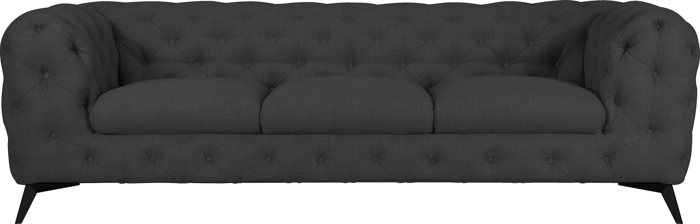 Leonique Chesterfield-Sofa "Glynis", aufwändige Knopfheftung, moderne Chesterfield Optik, Fußfarbe wählbar