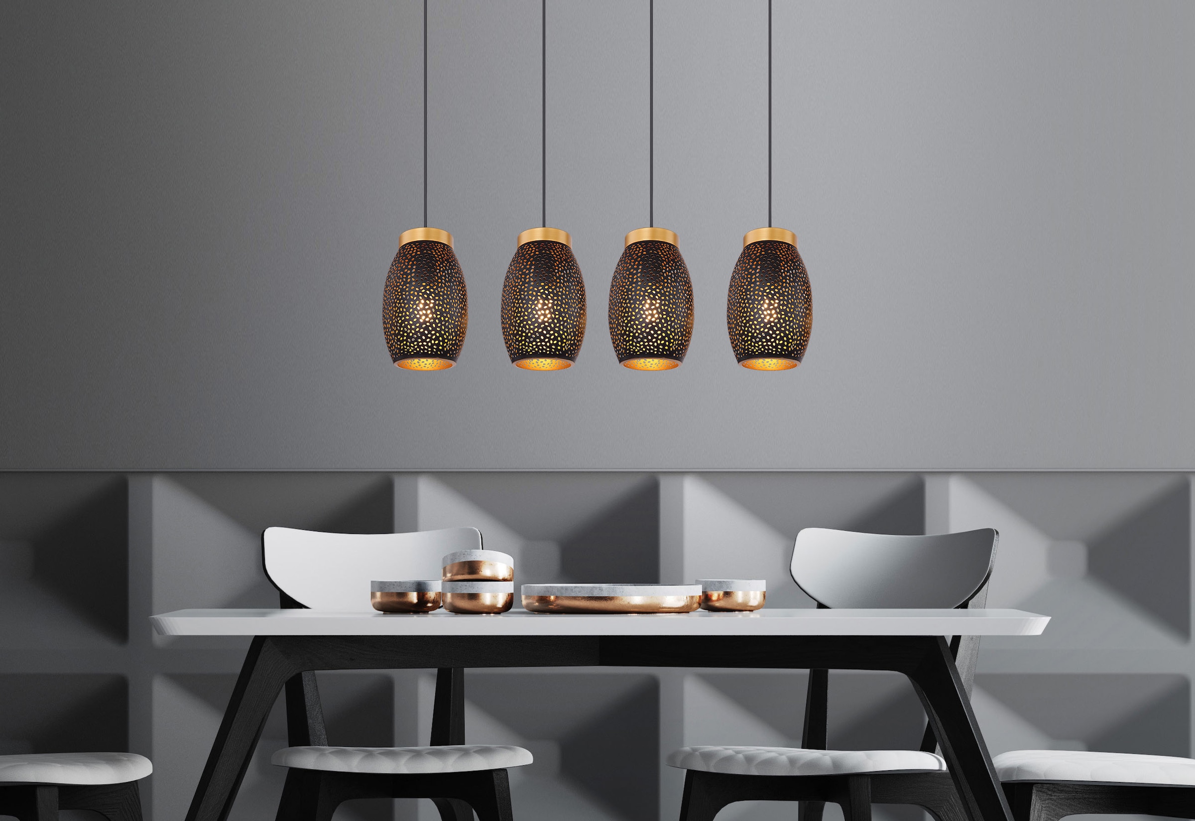GLOBO LIGHTING Hängeleuchte »NARRI«, Leuchtmittel E27 | ohne Leuchtmittel, Hängelampe/Pendelleuchte/Esszimmer/Wohnzimmer/Esstisch