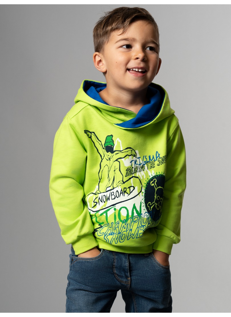 Trigema Sweatshirt »TRIGEMA | mit Hoodie BAUR coolem kaufen online Snowboard-Print«