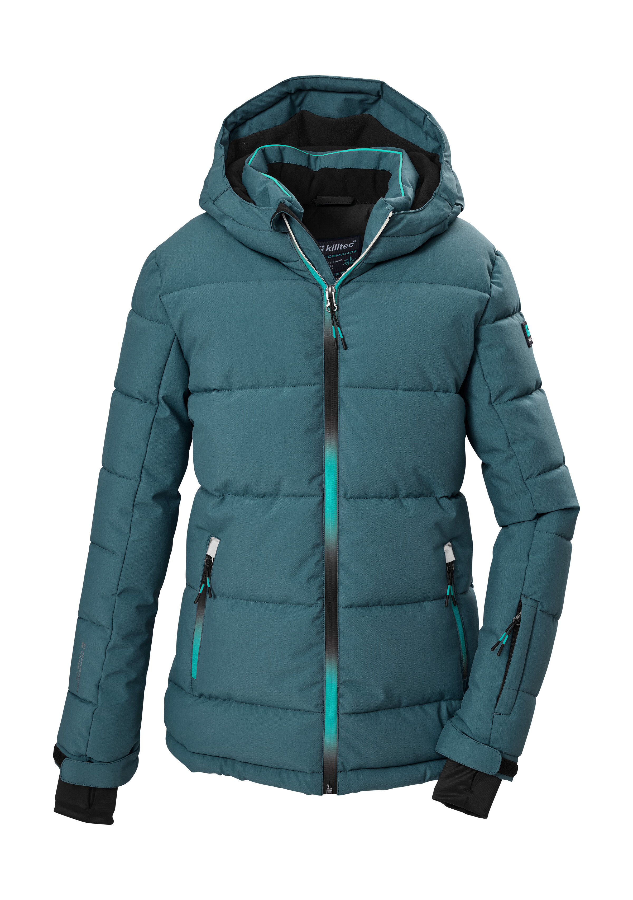Killtec "KSW 186 GRLS SKI JCKT" Winddichte, wasserabweisende Ski-Steppjacke mit Schneefang