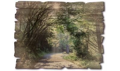 Holzbild »Sonniger Wald«, Landschaftsbilder, (1 St.)
