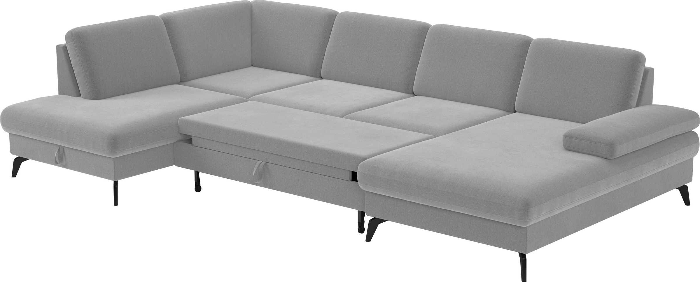 sit&more Wohnlandschaft »Morris U-Form, inkl. Sitztiefenverstellung«, wahlweise mit Armteilverstellung, Bettfunktion & Bettkasten