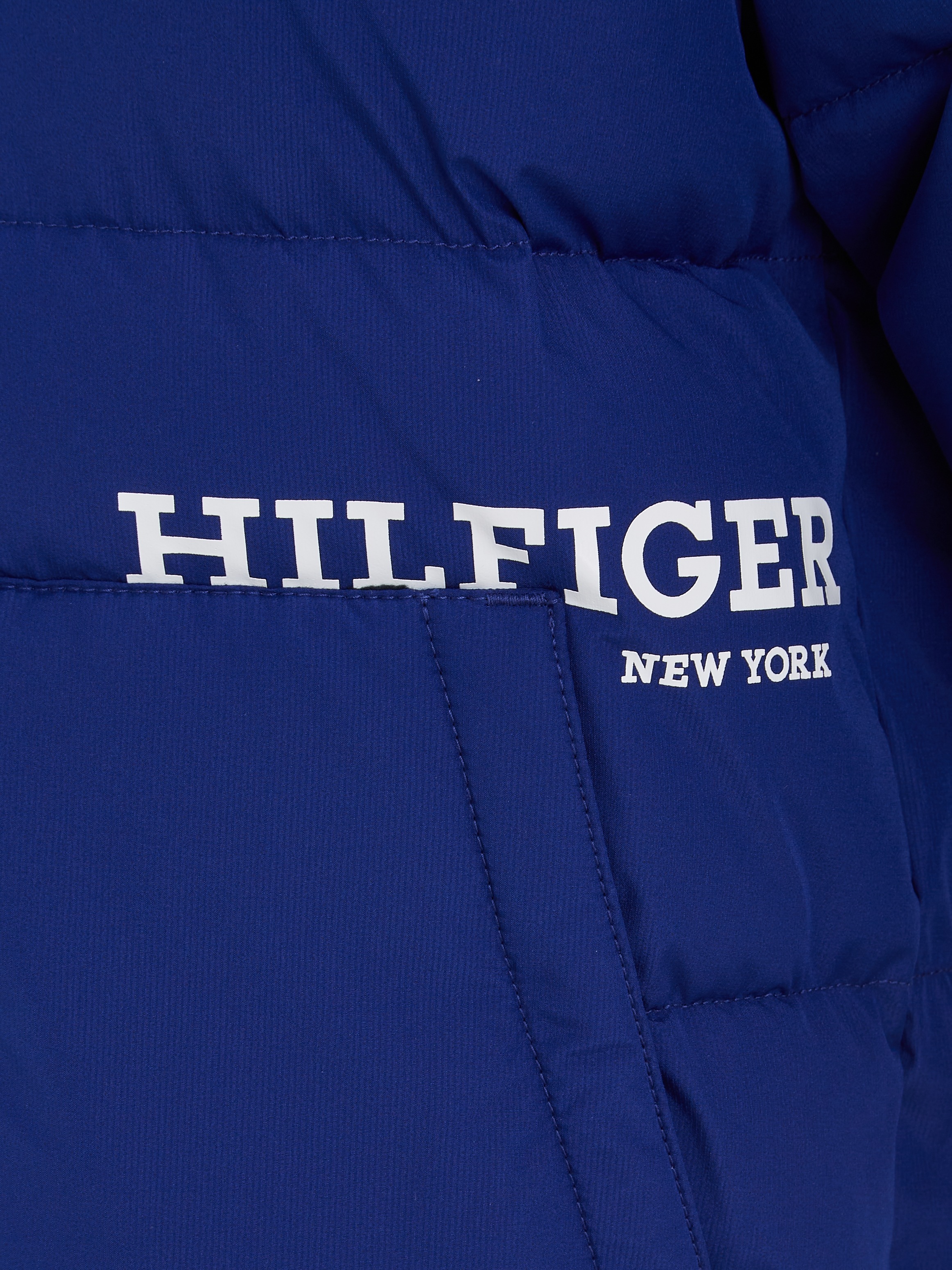 kaufen BAUR Tommy Hilfiger LOGO »HILFIGER mit Winterjacke Logodruck | mit PADDED JACKET«, Hilfiger Kapuze,