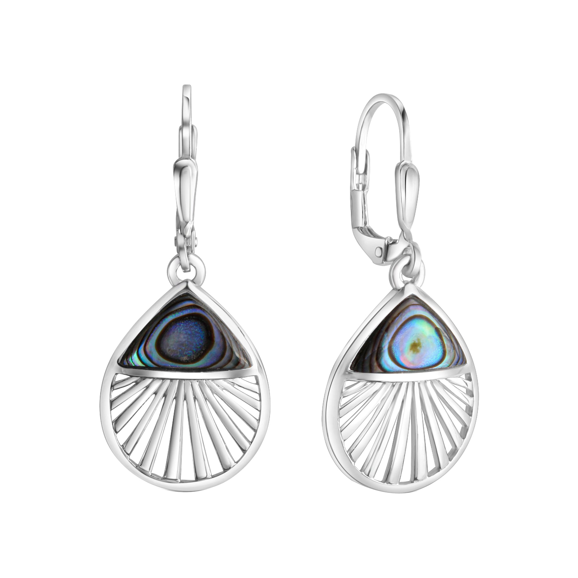 Paar Ohrhänger VIVANCE "925-Sterling Silber rhodiniert Abalone", weiß (weiß, bunt), Ohrringe, Damen, one-size, Silber 925 (Sterlingsilber)