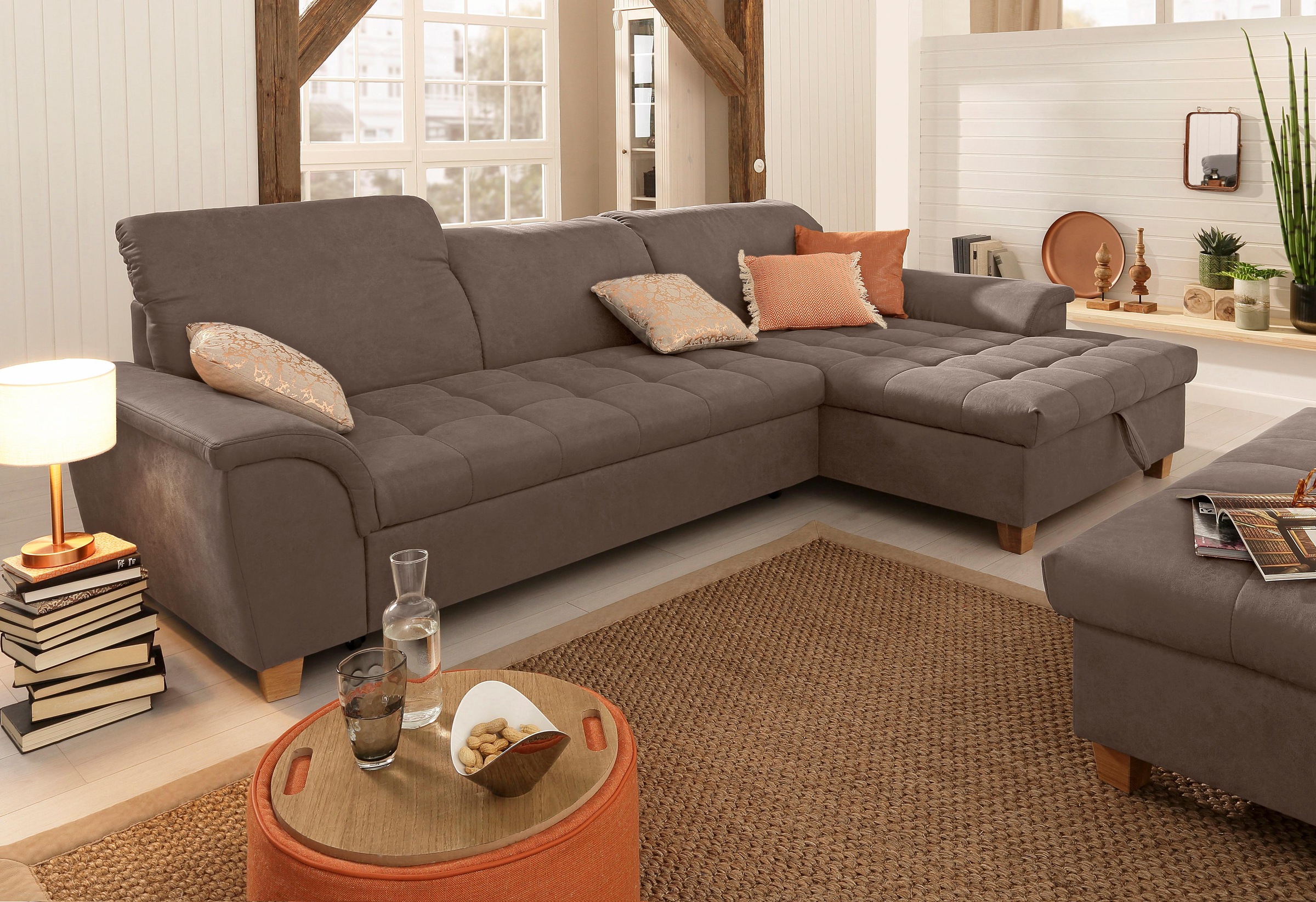 Home affaire Ecksofa "Lyla fester Sitzkomfort, bequeme Armlehnen, Breite 27 günstig online kaufen