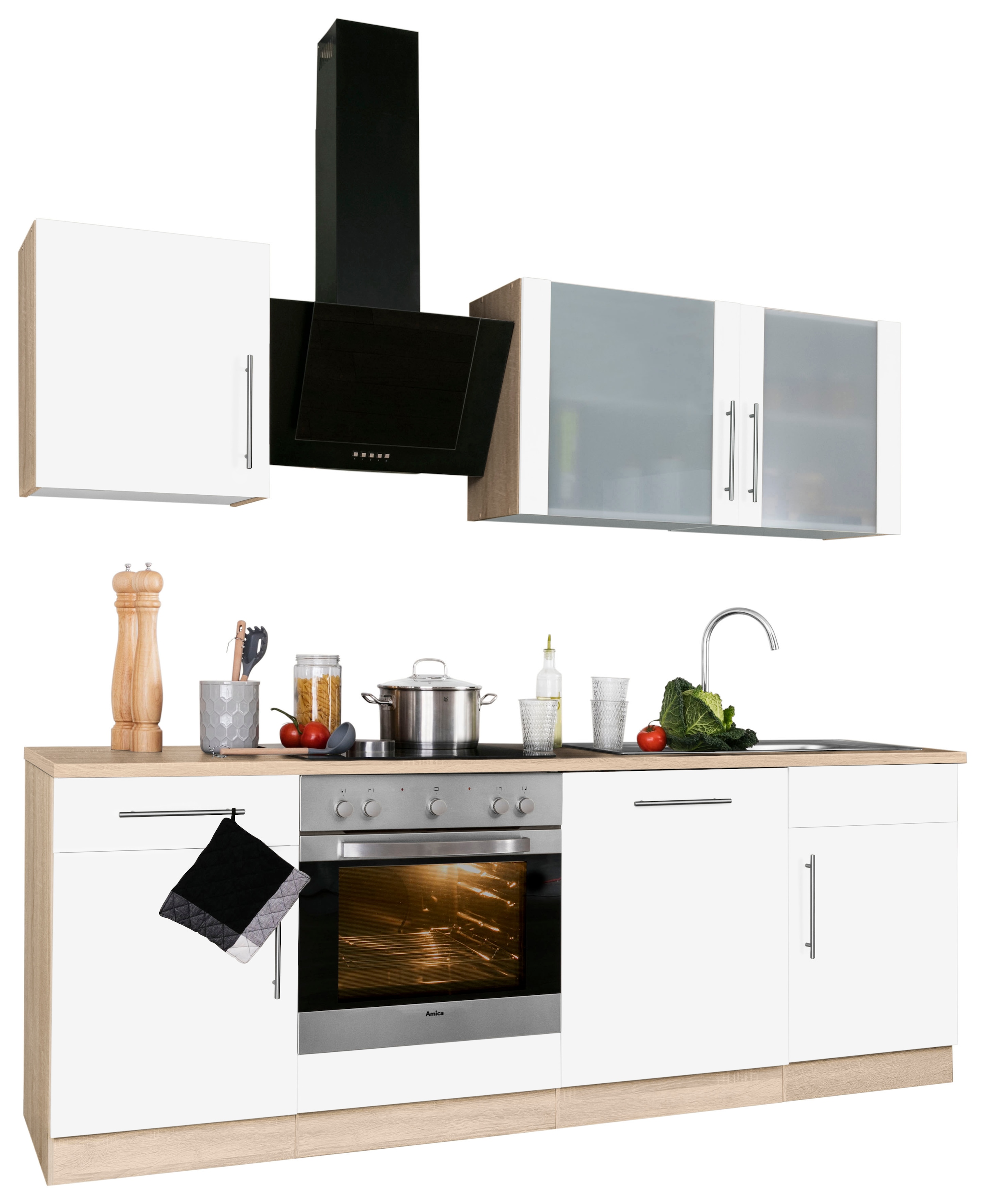 Breite mit | »Cali«, Küchenzeile wiho E-Geräten, bestellen 220 cm Küchen BAUR