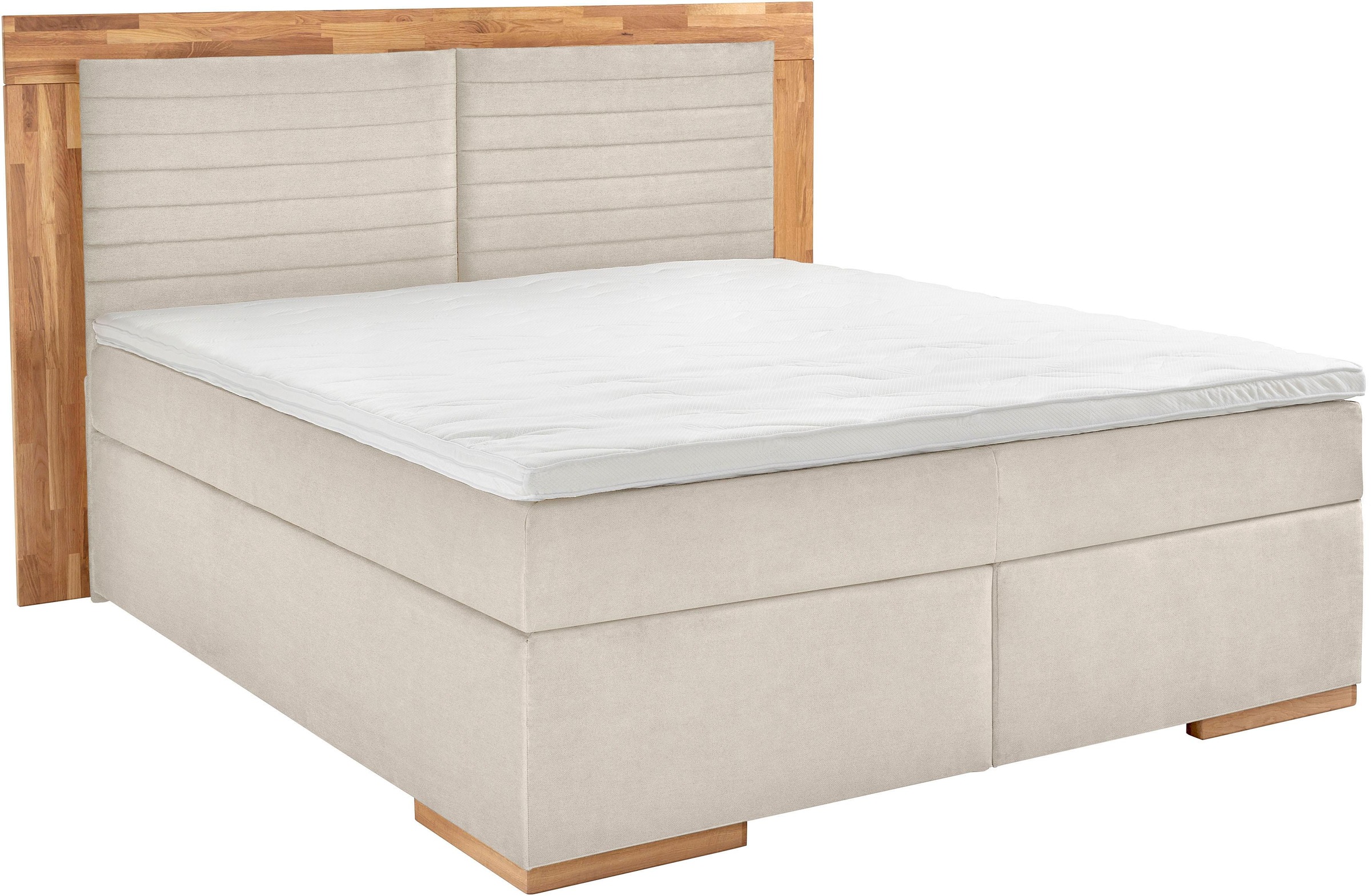 Home affaire Boxspringbett "Cup" mit Massivholzrahmen, mit Topper, in 2 Här günstig online kaufen