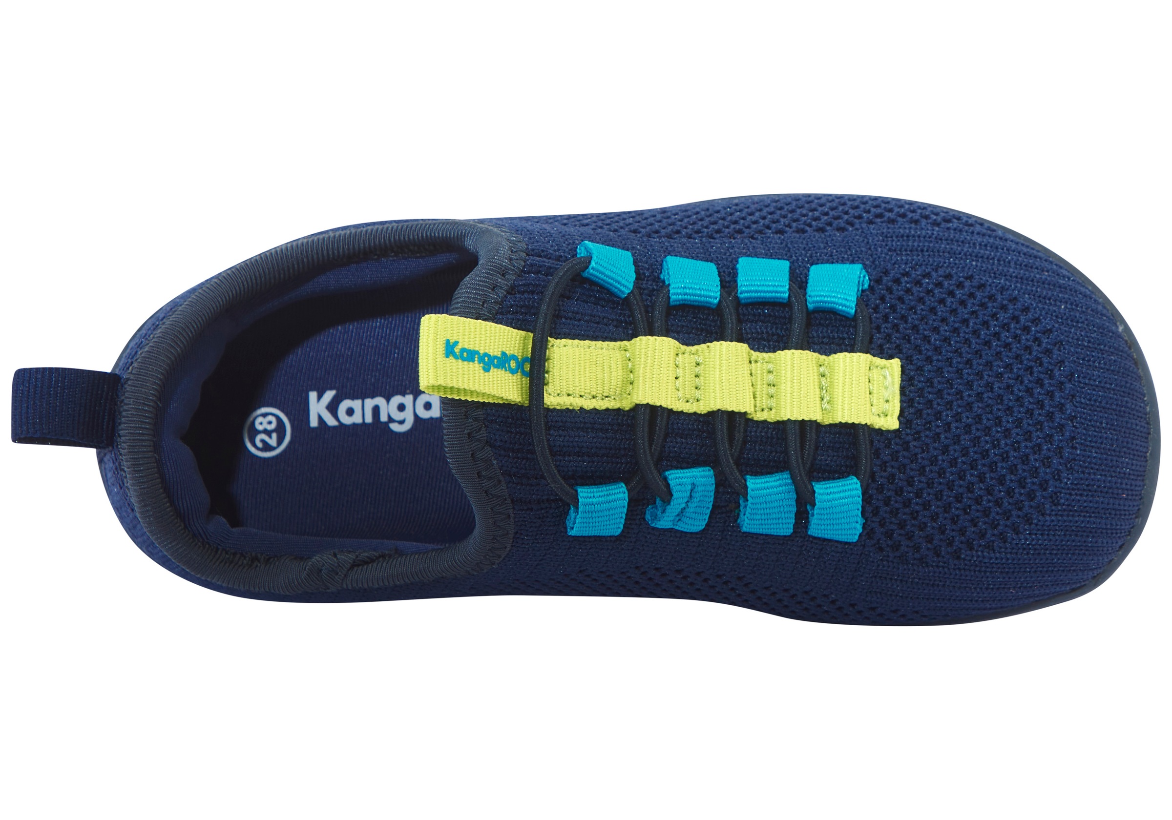 Sneaker KANGAROOS "K-BFK BOLE", Mädchen, Gr. 35, blau (navy, lime), Textil, Schuhe Sneaker, Barfussschuh 3