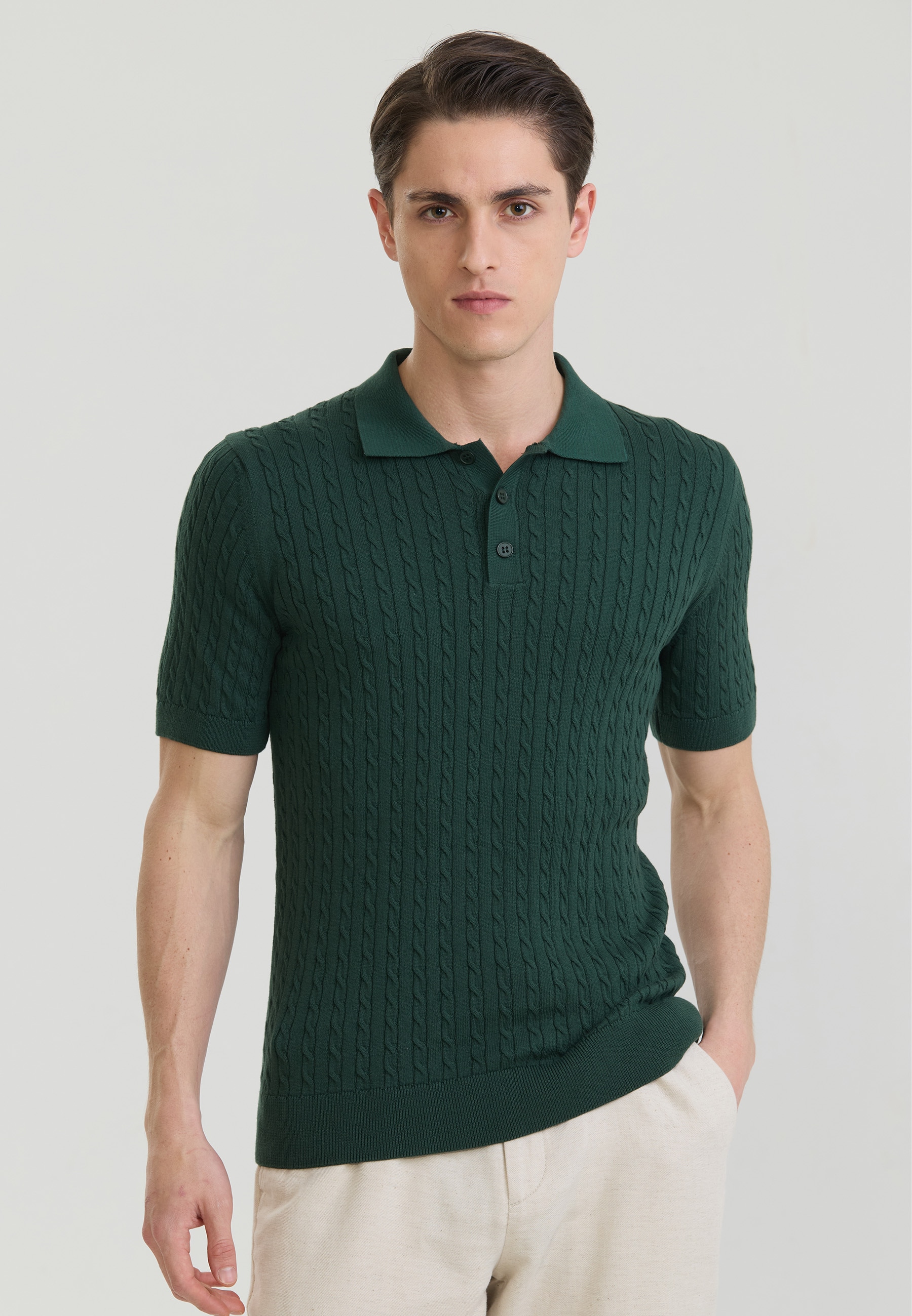 Felix Hardy "Polo Shirt Kurzarm mit Zopfmuster"