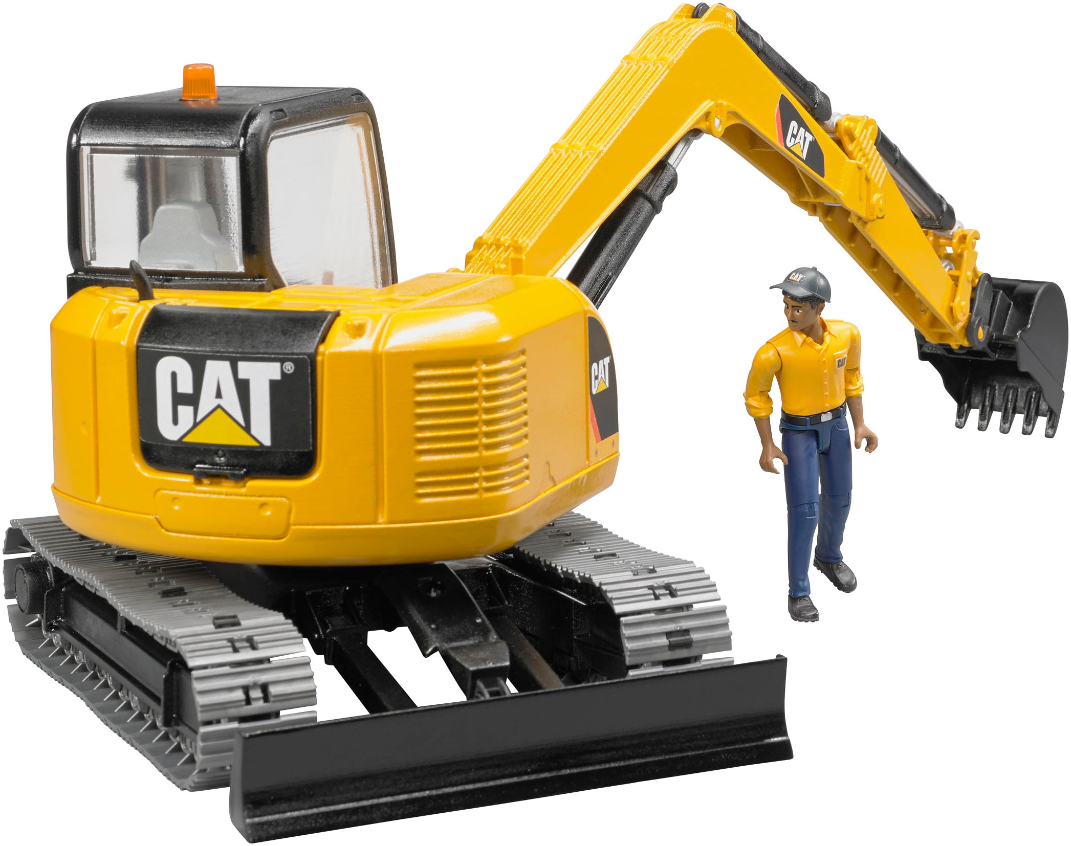 Bruder® Spielzeug-Bagger »Cat Minibagger 35 cm mit Bauarbeiter (02466)«, Made in Europe