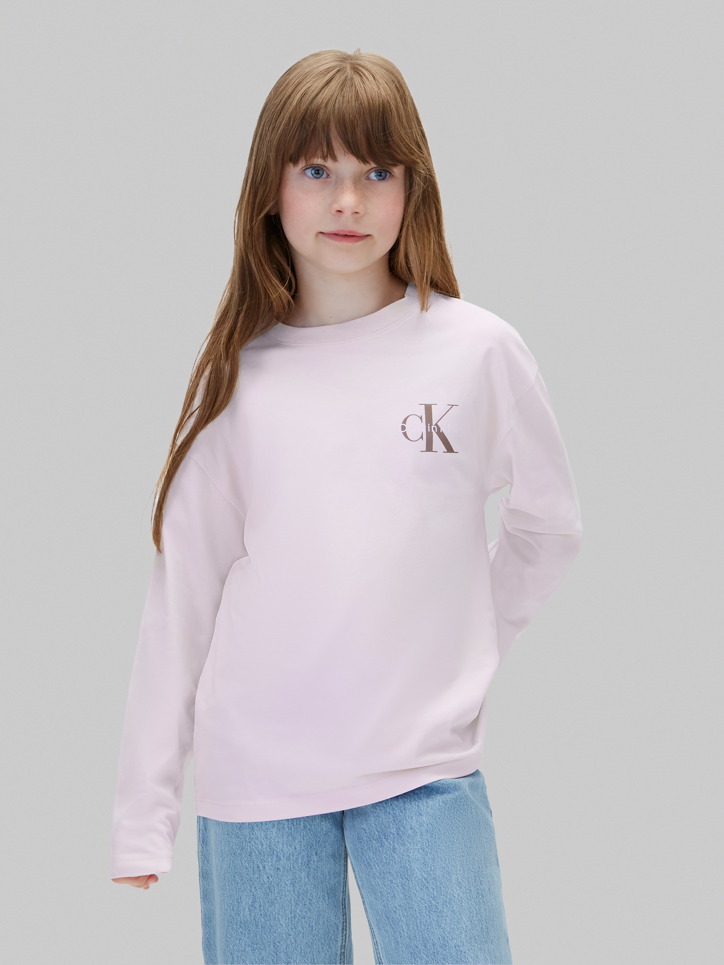 Calvin Klein Jeans Langarmshirt "SMALL CHEST MONOLOGO LS T-SHIRT" Regular fit mit Logoschriftzug