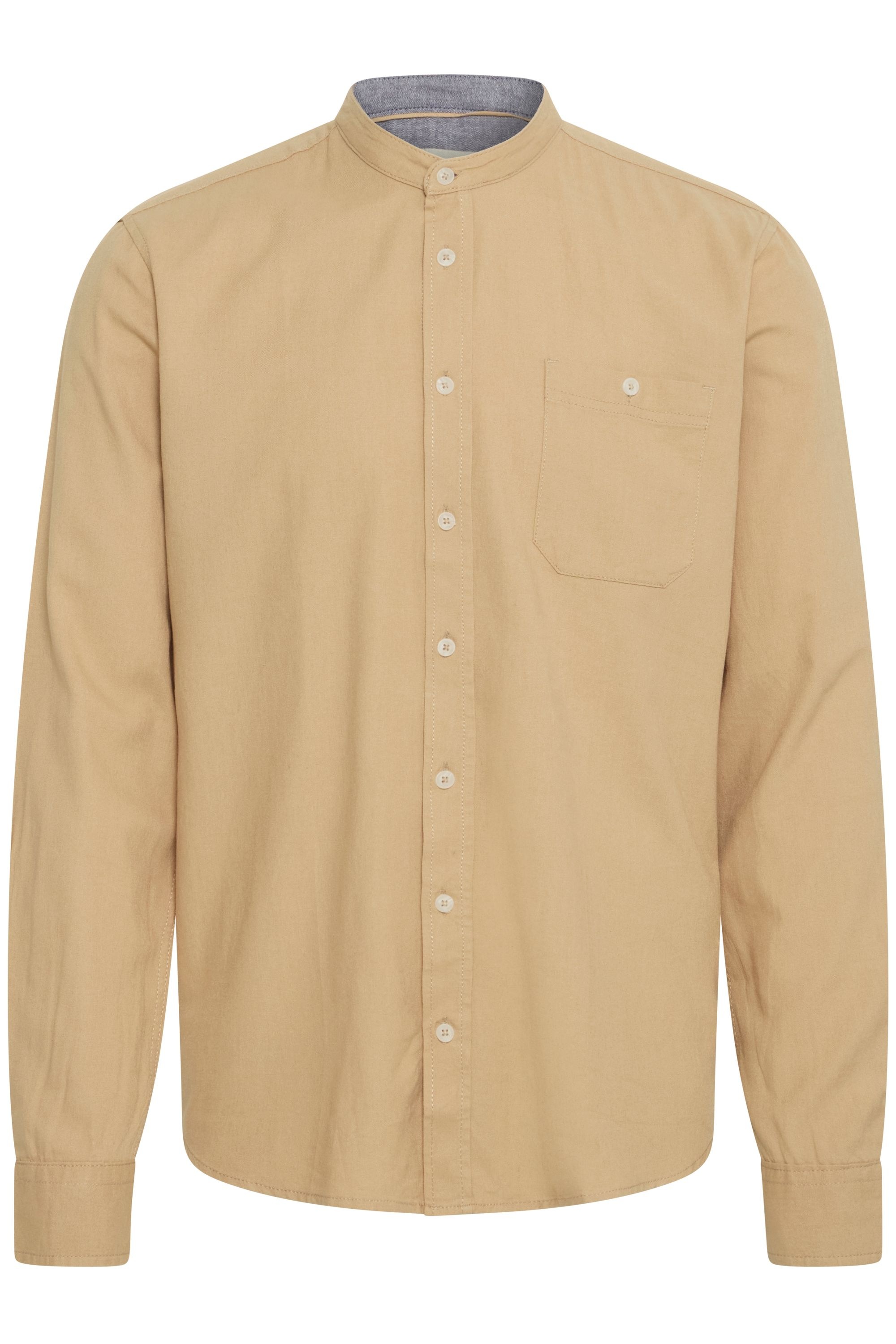 Blend Langarmhemd "BHBobby Shirt mandarin" Stilvolles Langarmhemd aus Leine günstig online kaufen