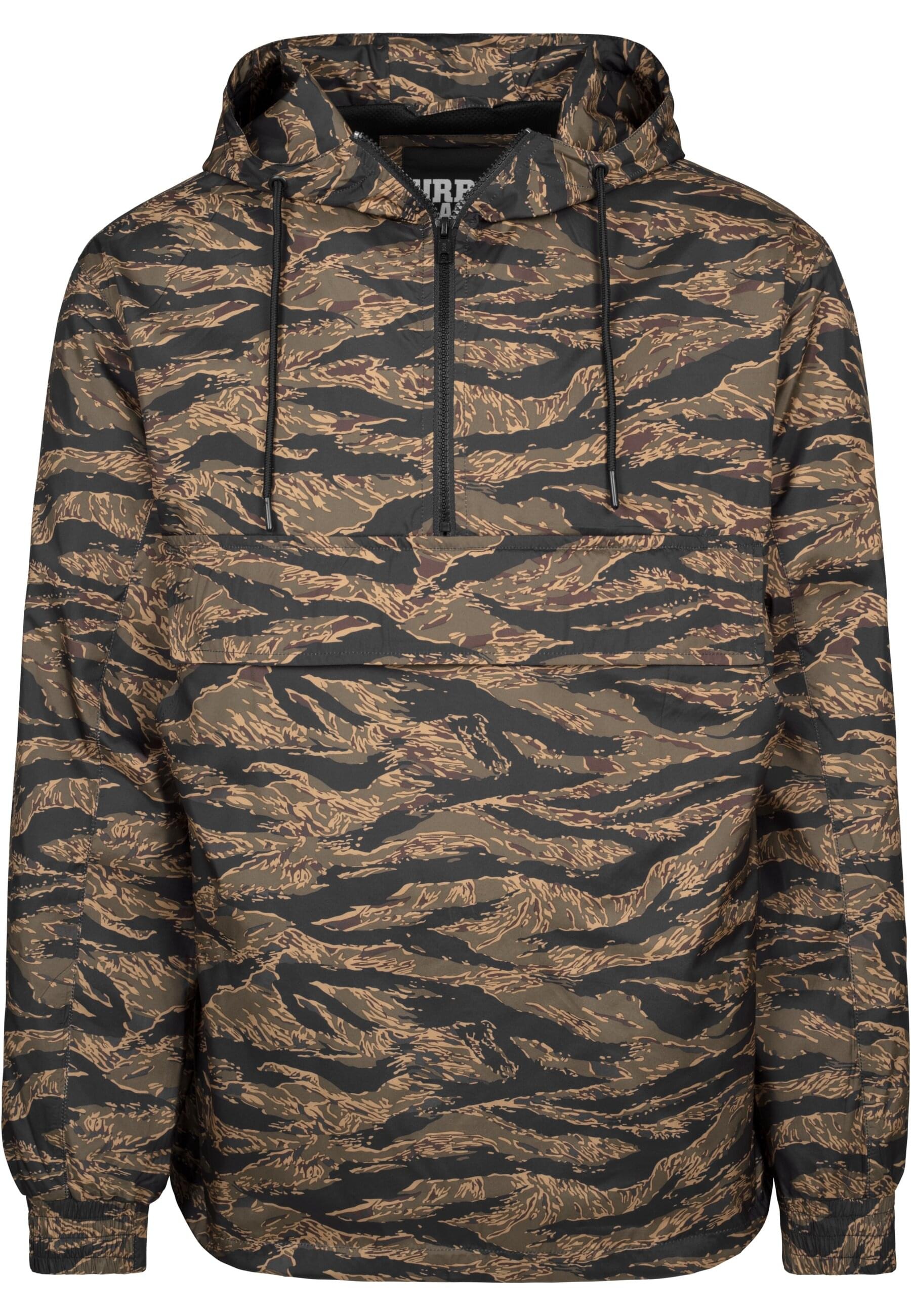 URBAN CLASSICS Allwetterjacke "Urban Classics Herren Tiger Camo Pull Over", (1 St.), mit Kapuze