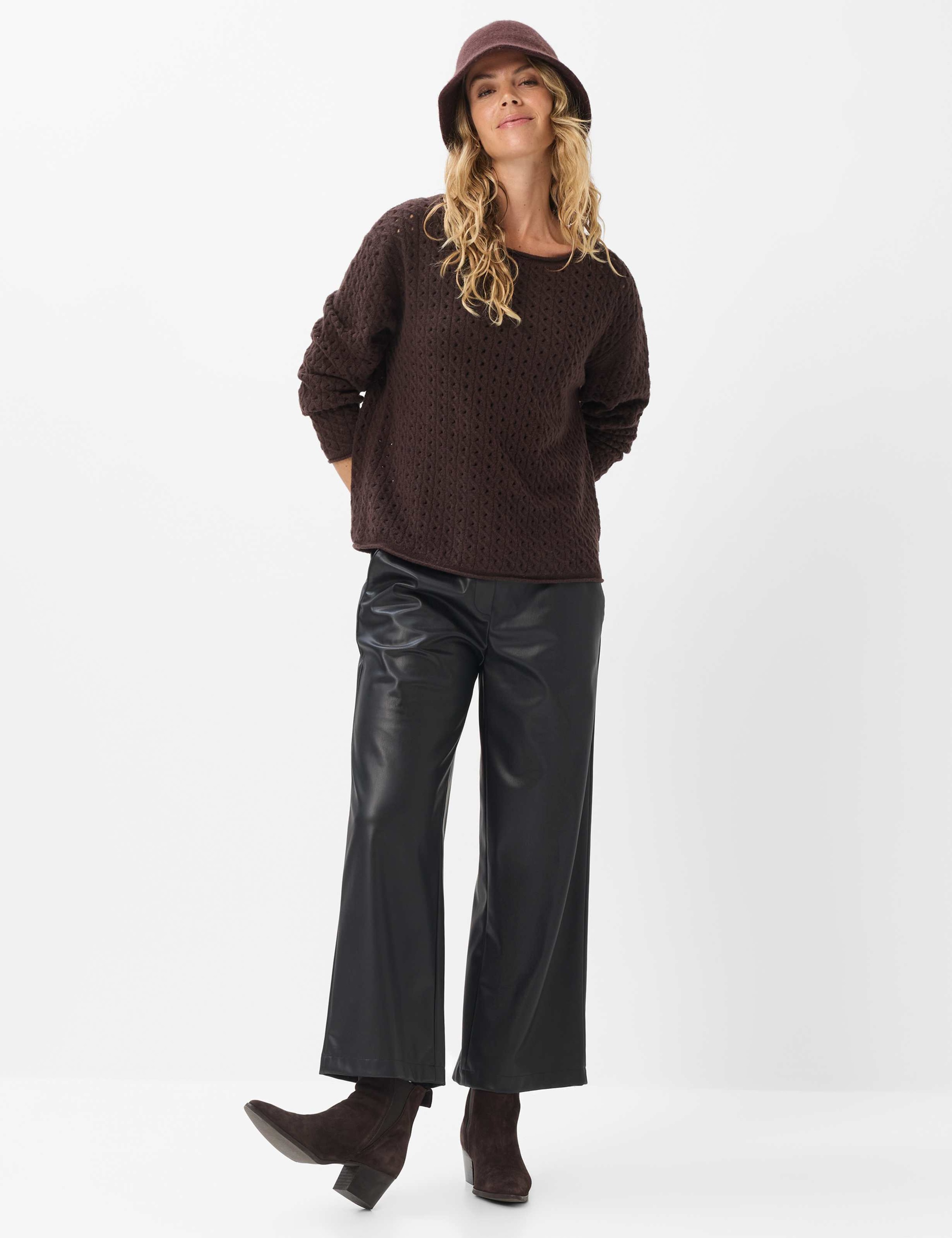 Brax Strickpullover »Style LESLEY« Ajour: Strickpullover im Baumwollmix