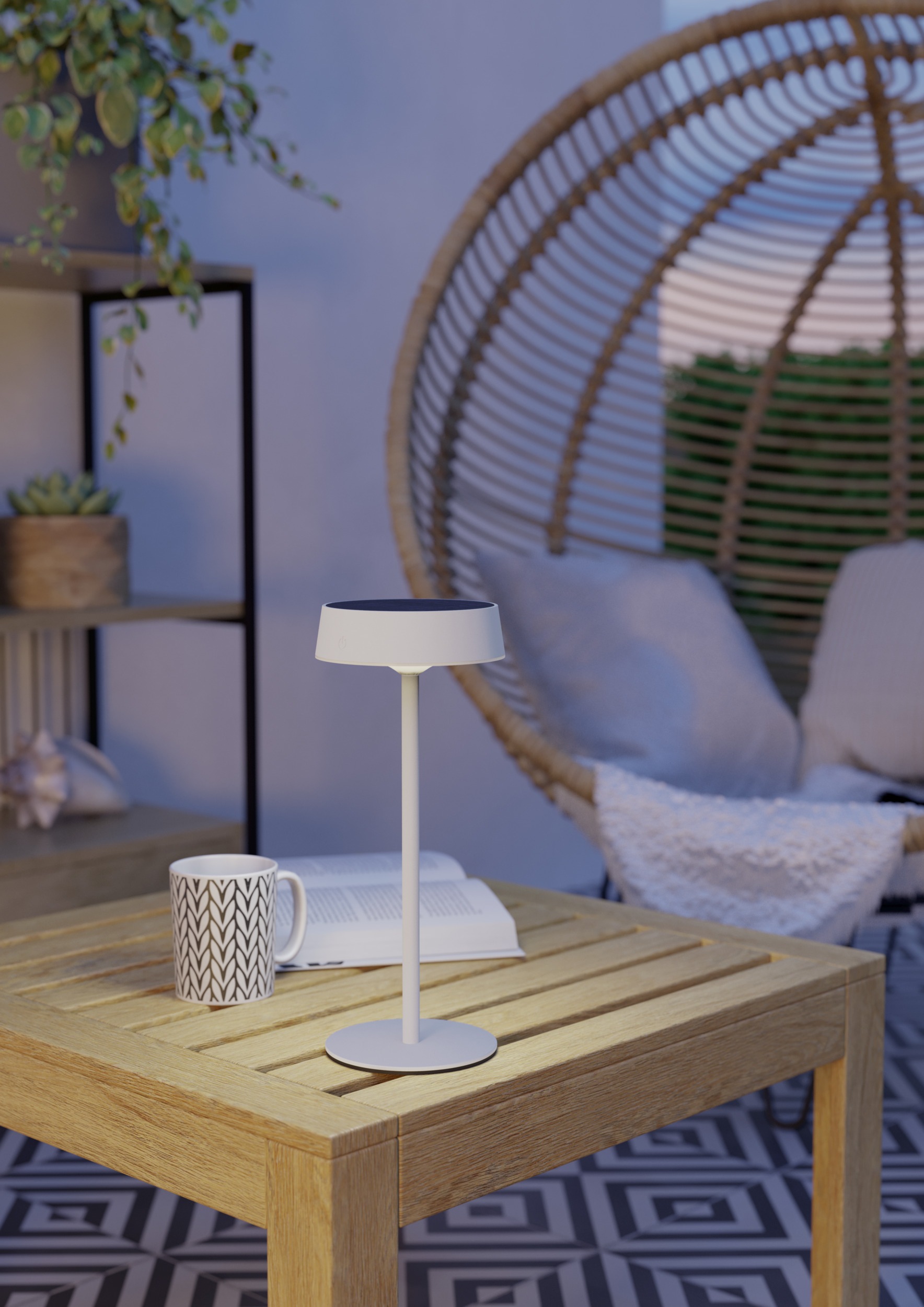 EGLO Tischleuchte »SIMERI Tischlampe - Stahl - SOLAR-LED - 3W - IP44« LED-Modul 1 Stk. Kaltweiß | Neutralweiß | Warmweiß Nachttischlampe, Schreibtischleuchte, Leselampe, H31 x Ø13 cm