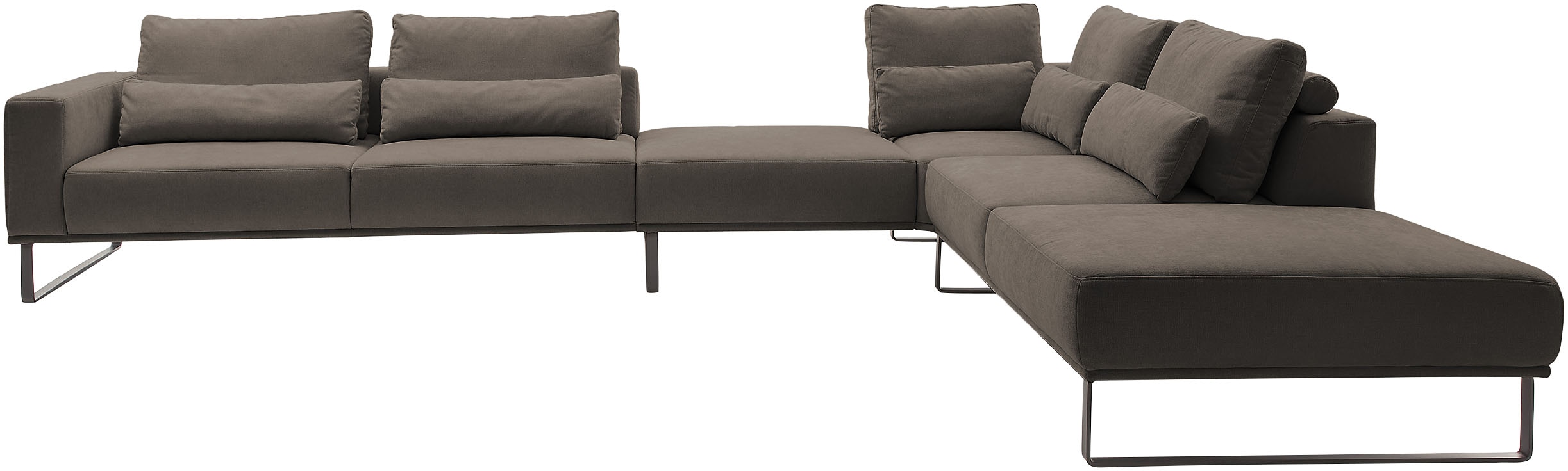 Musterring "JustB PM100 bequem, modern, elegant und viel Platz, bodenfrei" mit Zwischenhocker, wahlweise mit Funktion und Kissen, Maße 290 x 398