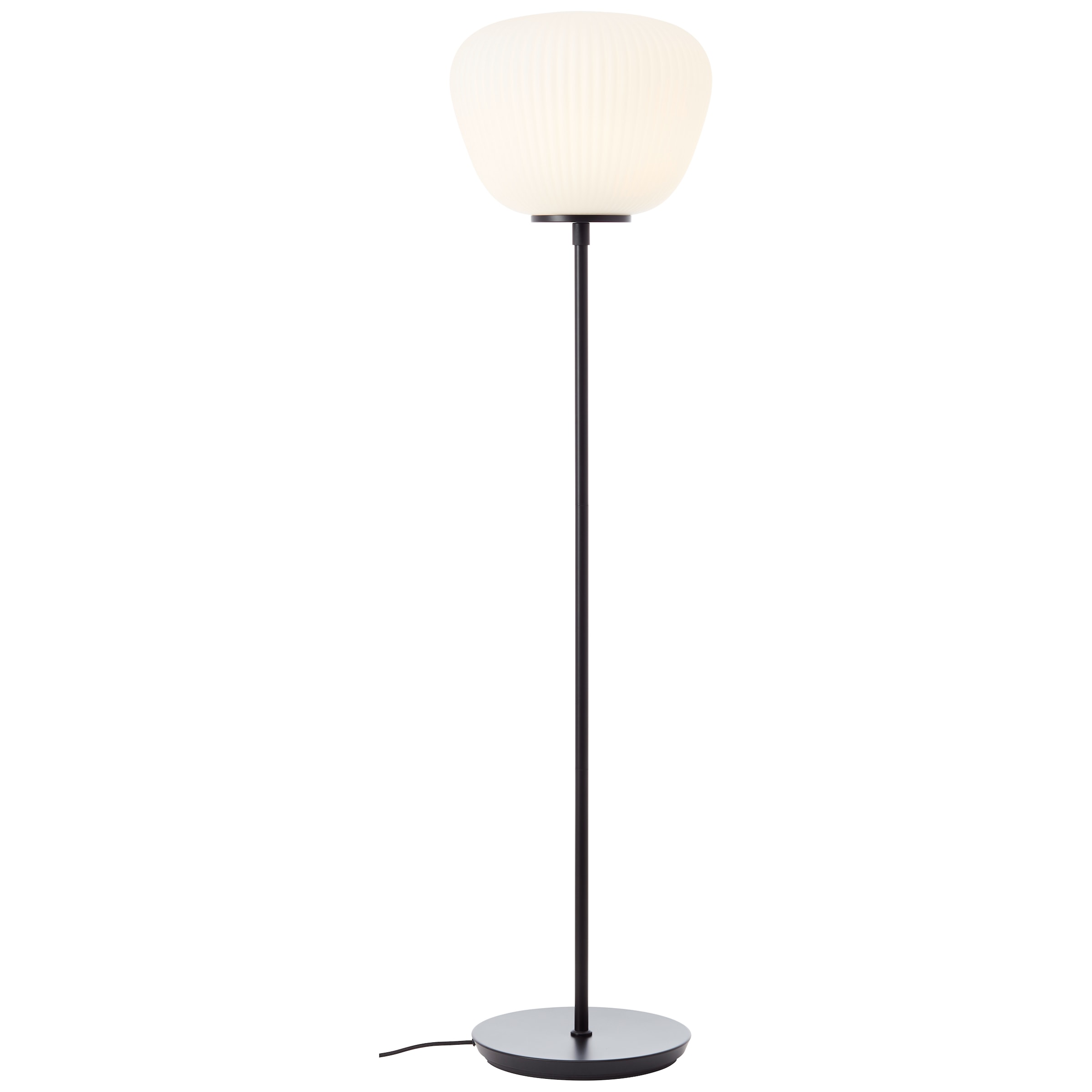 Brilliant Stehlampe »Kaizen«, 1 flammig, Leuchtmittel E27 | ohne Leuchtmittel, 140 x 35 cm, E27, Riffelglas/Metall, weiß/schwarz