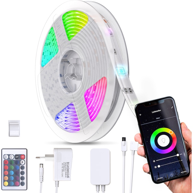 LED Flexband, Innenbereich, Stripe, 5 alle für den RGB- 10cm x | Länge WIFI LED RGB-LED selbstklebend, BAUR B.K.Licht kaufen Meter, Watt, 0,10 inkl. kürzbar 150