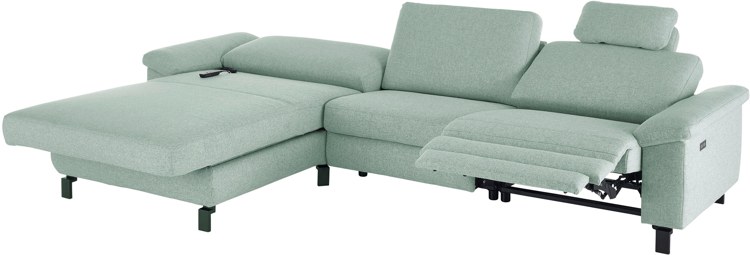3C Candy Ecksofa »Mainau L-Form«, Relaxfunktion im 1,5-Sitzer, motorische Schlaffunktion in Longchair