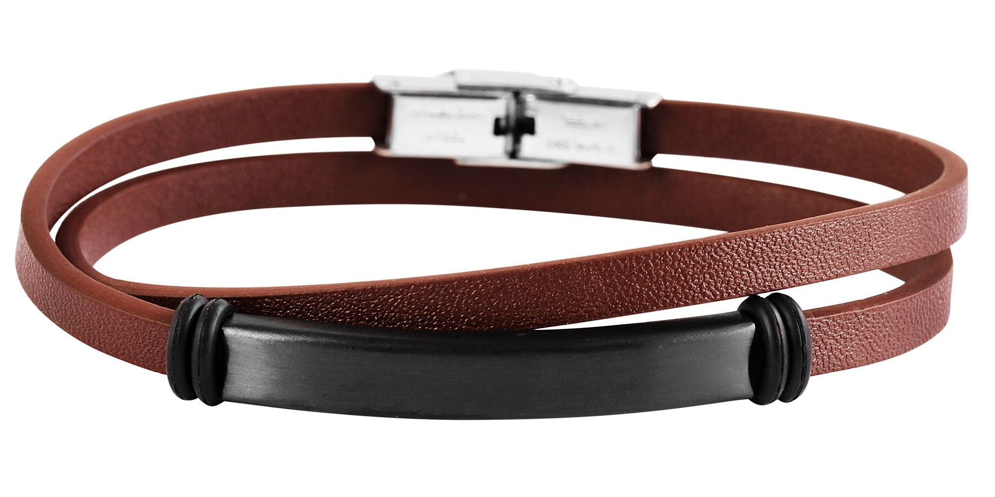 ADELIA ́S Damen Wickelarmband "Unisex Armband – Wickelarmband aus Leder 42 cm", 42cm, Lederbraun, Leder, Armbänder, Ideal als Geschenk für besondere