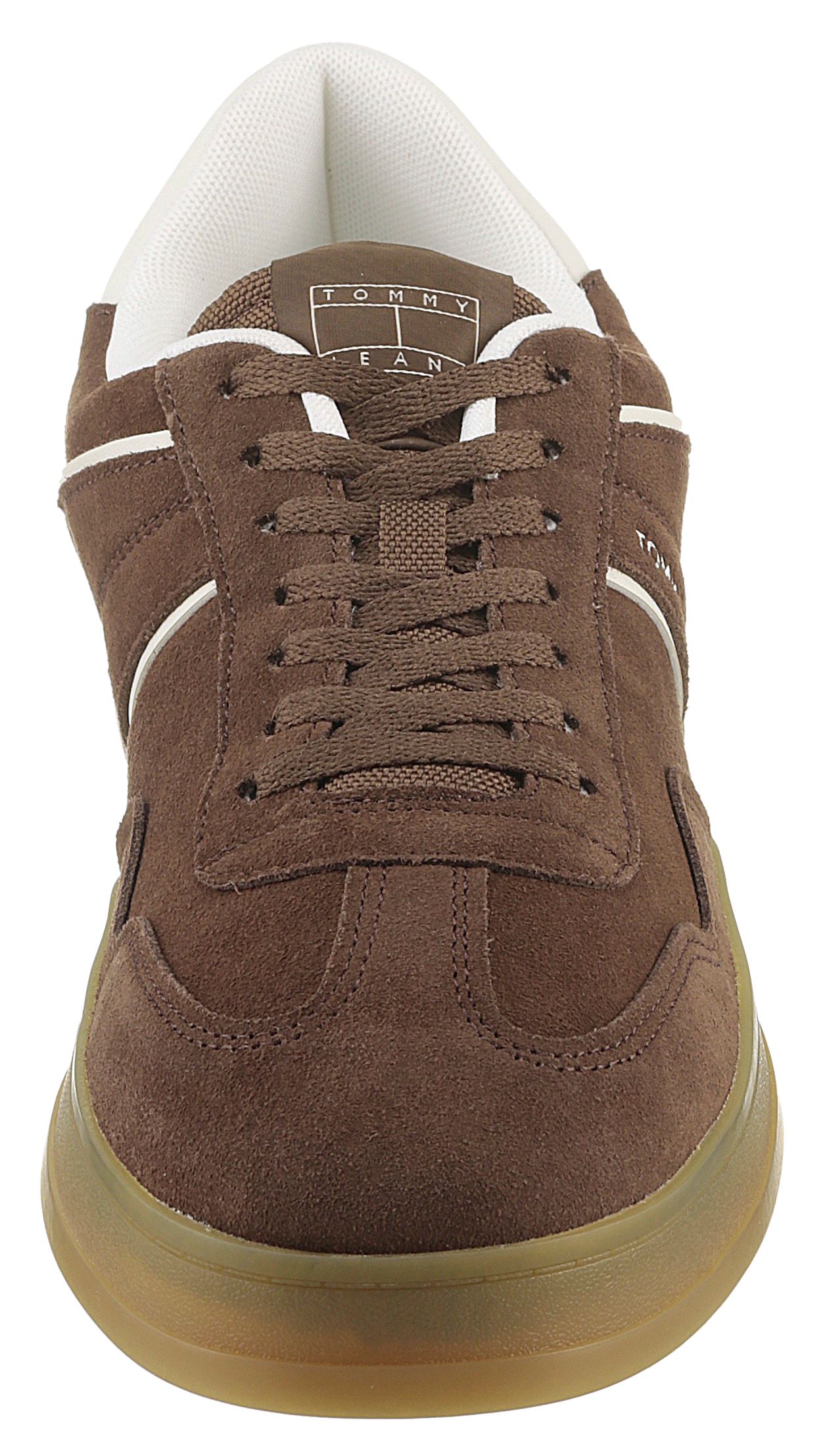 Tommy Jeans Sneaker »THE GREENWICH SUEDE«, Freizeitschuh, Halbschuh, Schnürschuh mit gepolstertem Schaftrand