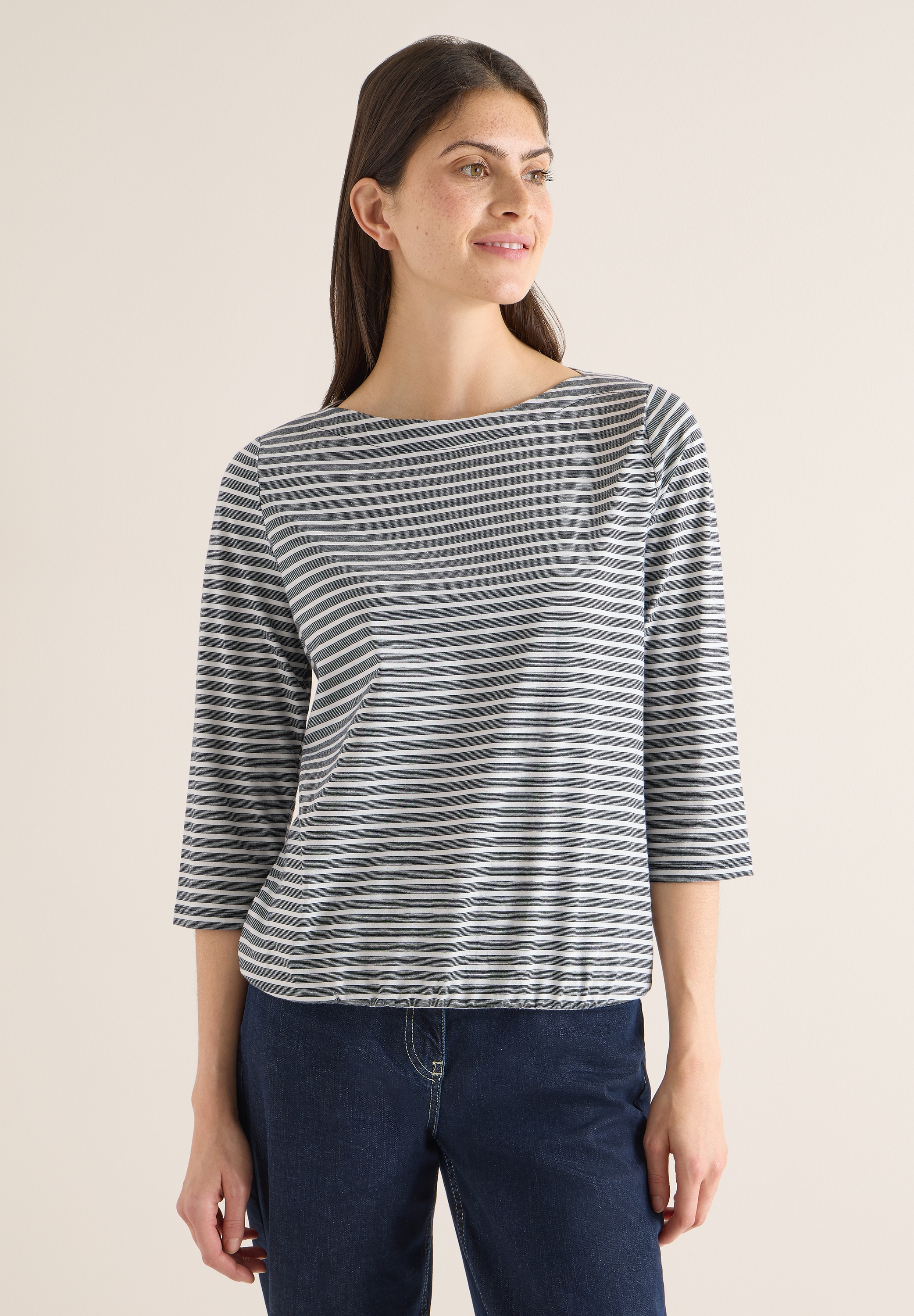 Cecil 3/4-Arm-Shirt mit U-Boot-Ausschnitt