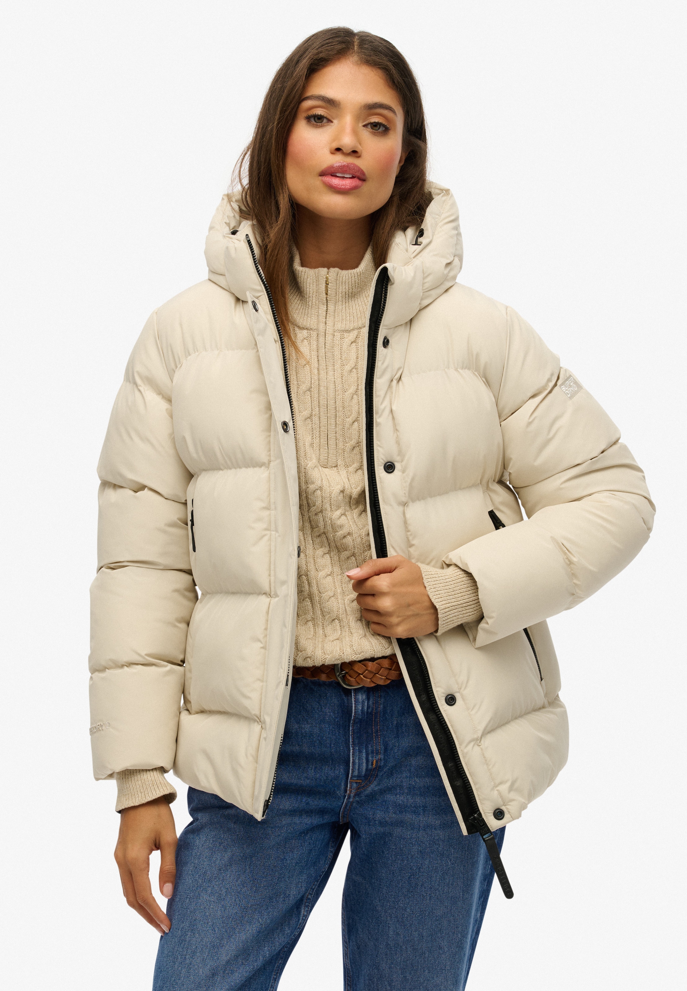 Superdry Steppjacke »HOODED 5 BAFFLE SPORTS PUFFER«, mit Kapuze