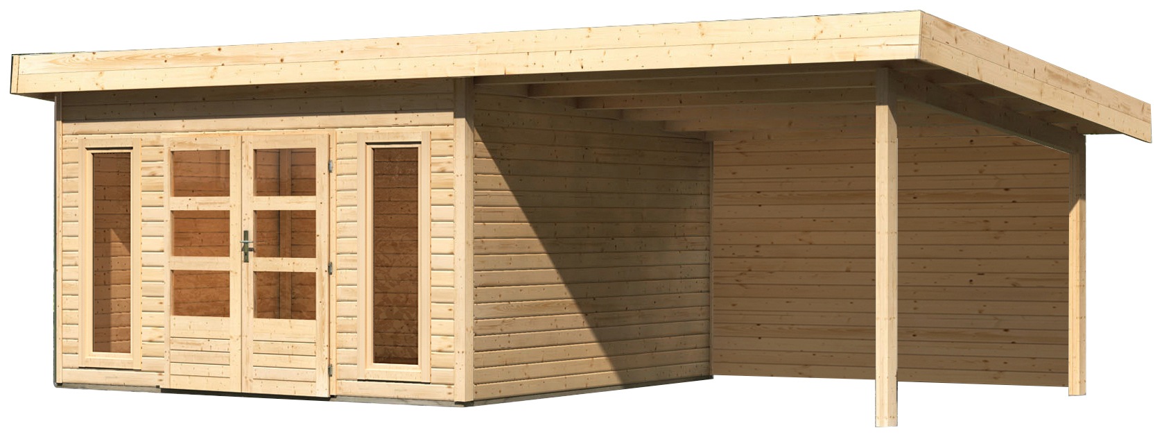KONIFERA Gartenhaus "Perlsee 5", mit Anbaudach günstig online kaufen