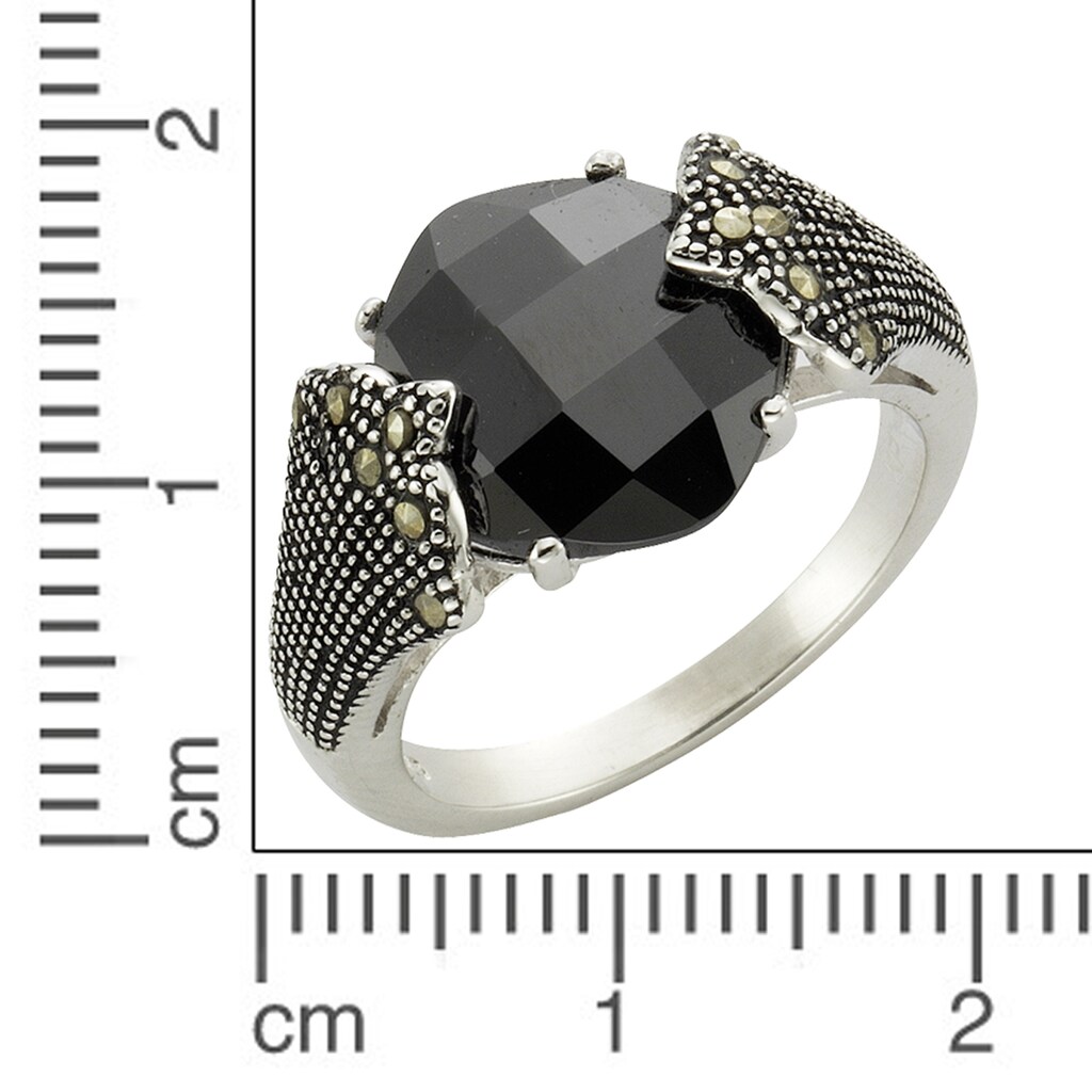 Zeeme Fingerring »925/- Sterling Silber Achat Markasit«