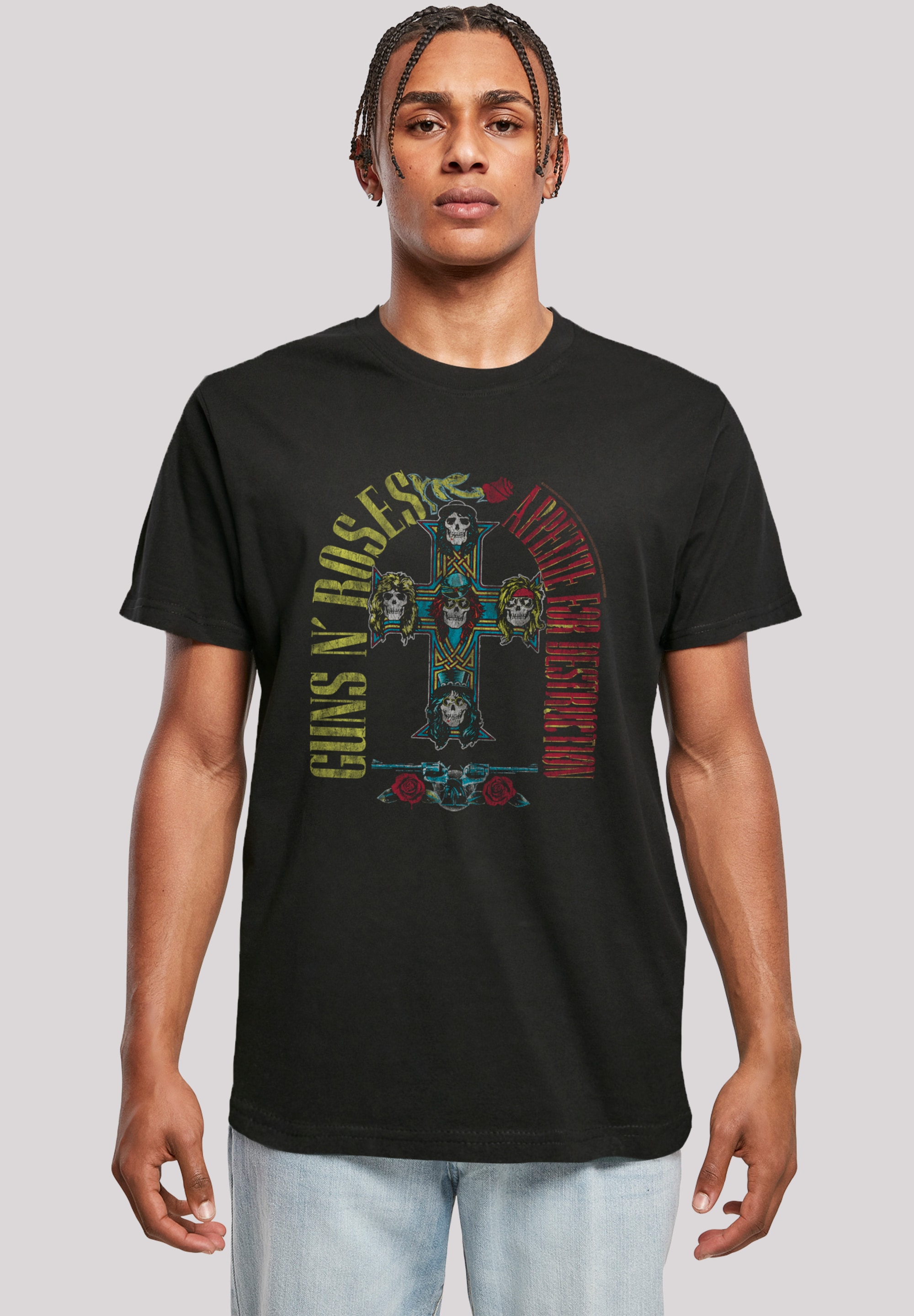 F4NT4STIC T-Shirt "Guns N Roses Skull Rock Band Merch", Premium Qualität günstig online kaufen
