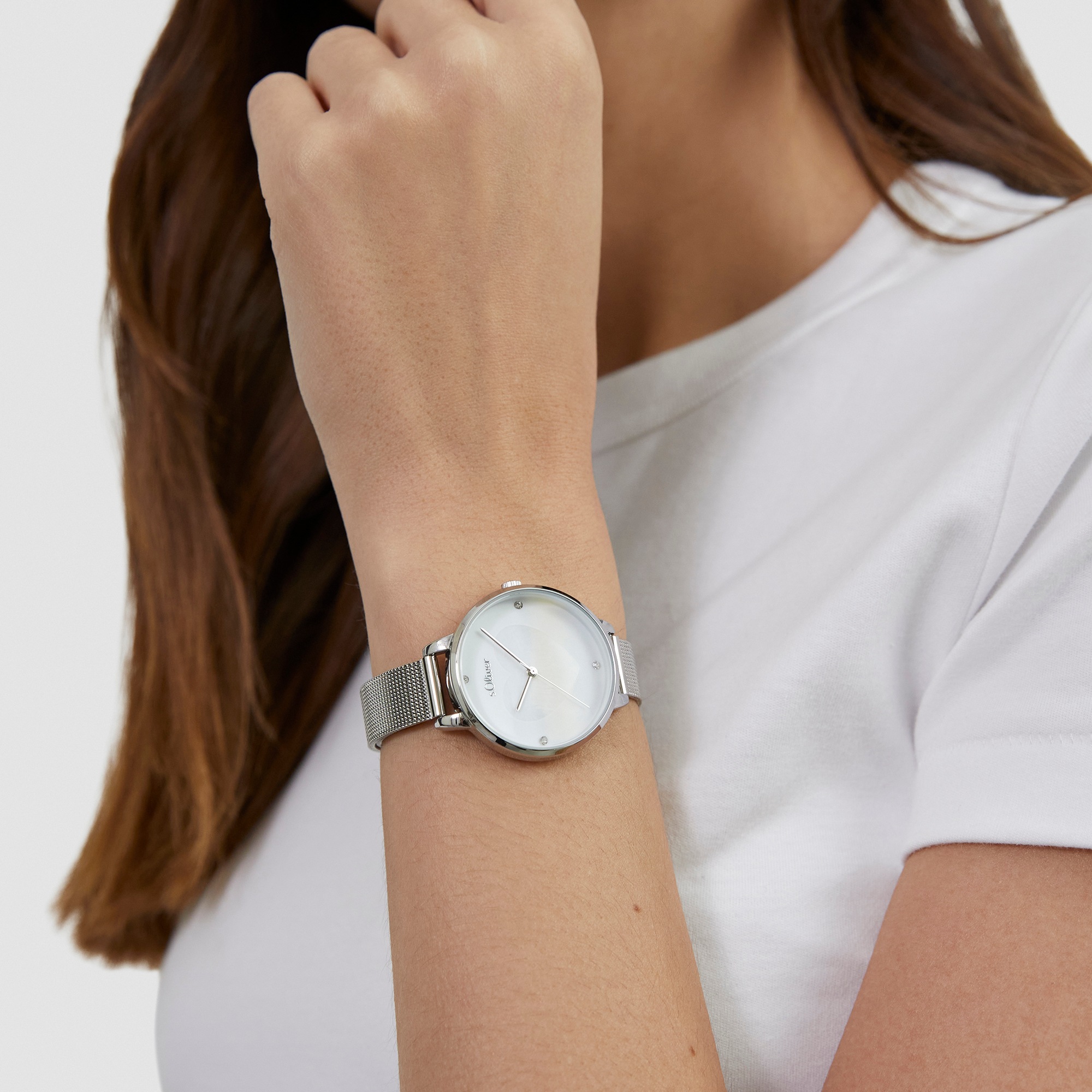 s.Oliver Quarzuhr »Lovely Time« Armbanduhr, Damenuhr, Edelstahlarmband, analog