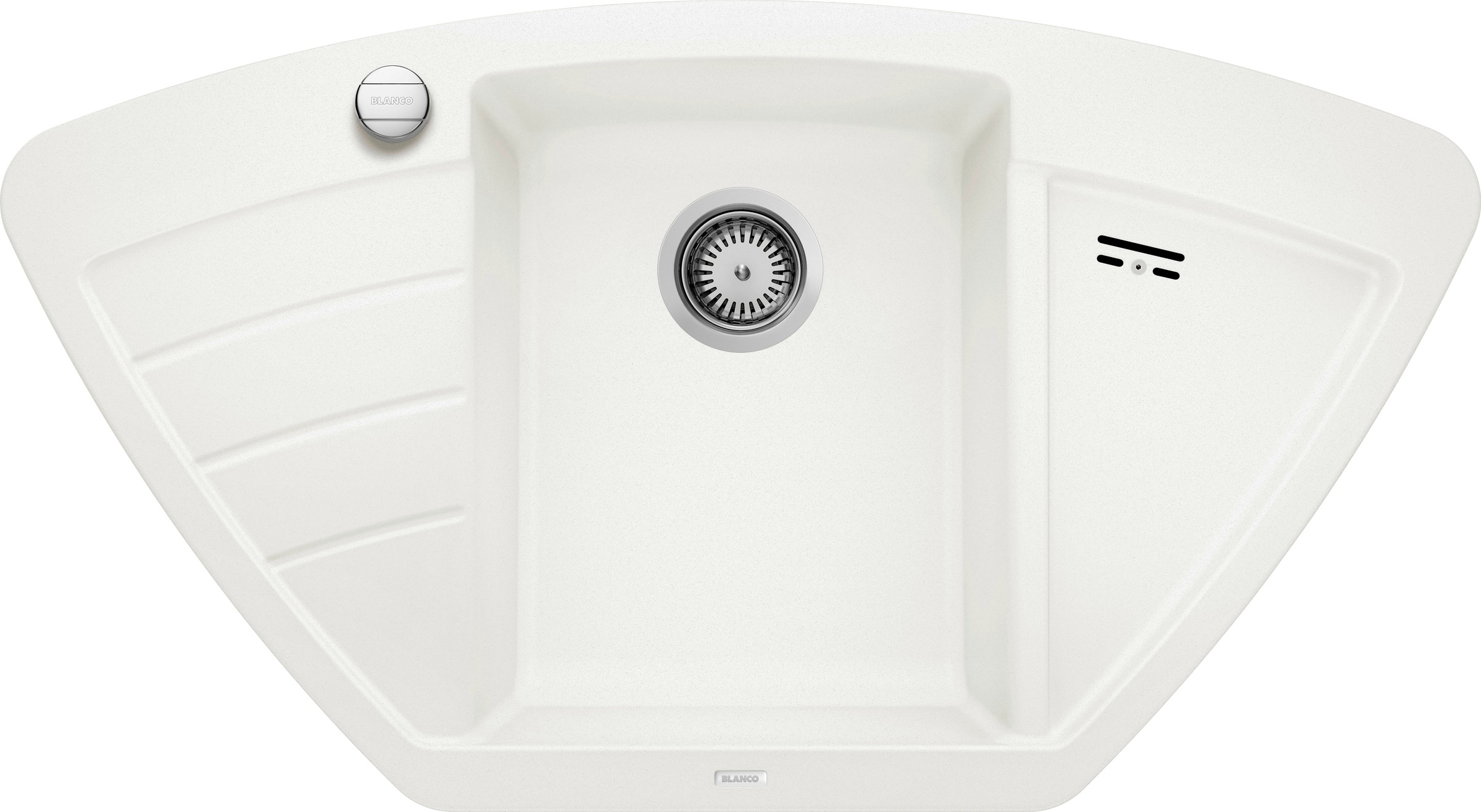 Granitspüle BLANCO, B:51cm H:18cm T:93cmweiß, Verbundwerkstoff, Küchenspülen, "ZIA 9 E", erhältlich in mehreren Farben