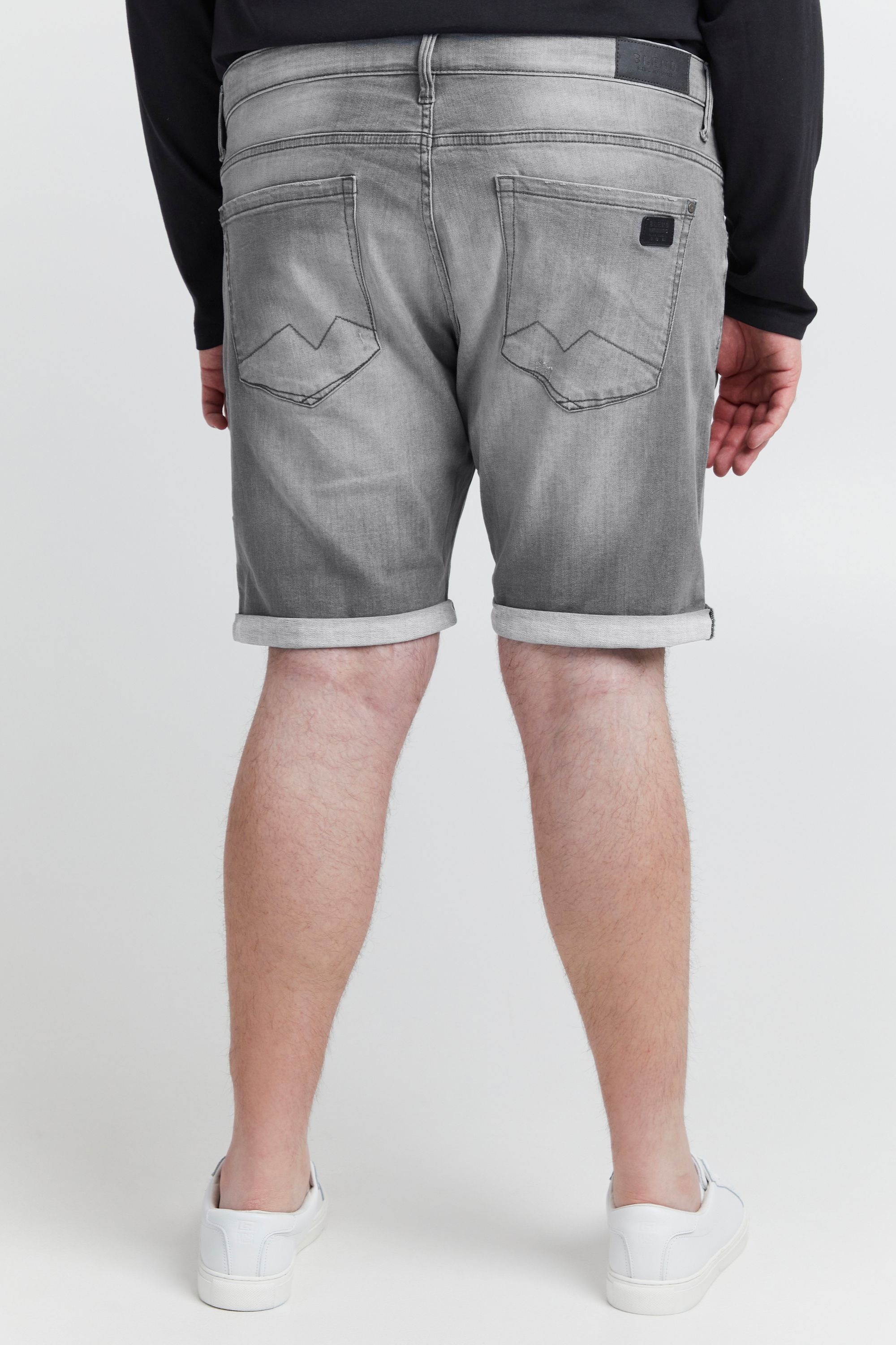 Jeansshorts BLEND "Jeansshorts BHBGrilitsch", Herren, Gr. 6XL, N-Gr, grau (denim grau), Obermaterial: 98% Baumwolle CO. 2% Elasthan EL., Hosen Jeansshorts 6
