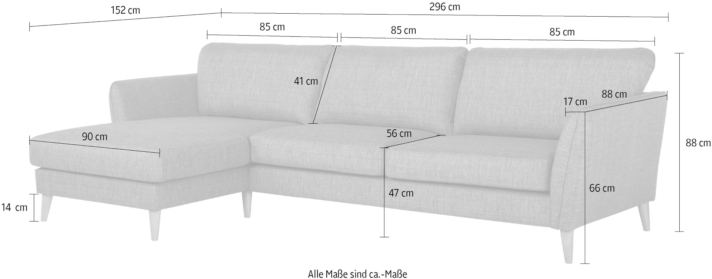 Home affaire Ecksofa »Meersburg«, mit Holzfüßen