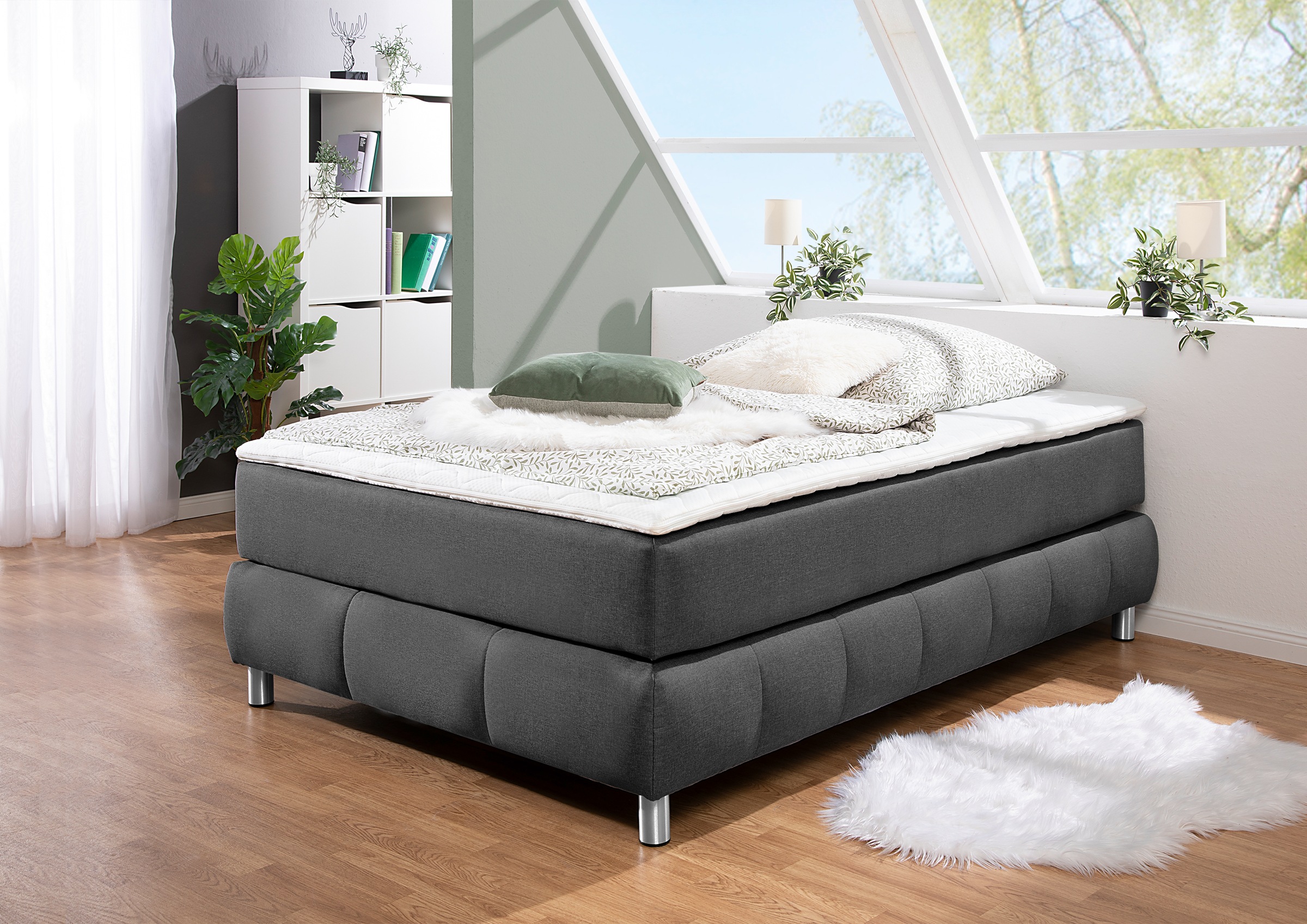 andas Boxspringbett "2" Ohne Kopfteil, inkl. Topper, auch in Überlänge 220 günstig online kaufen