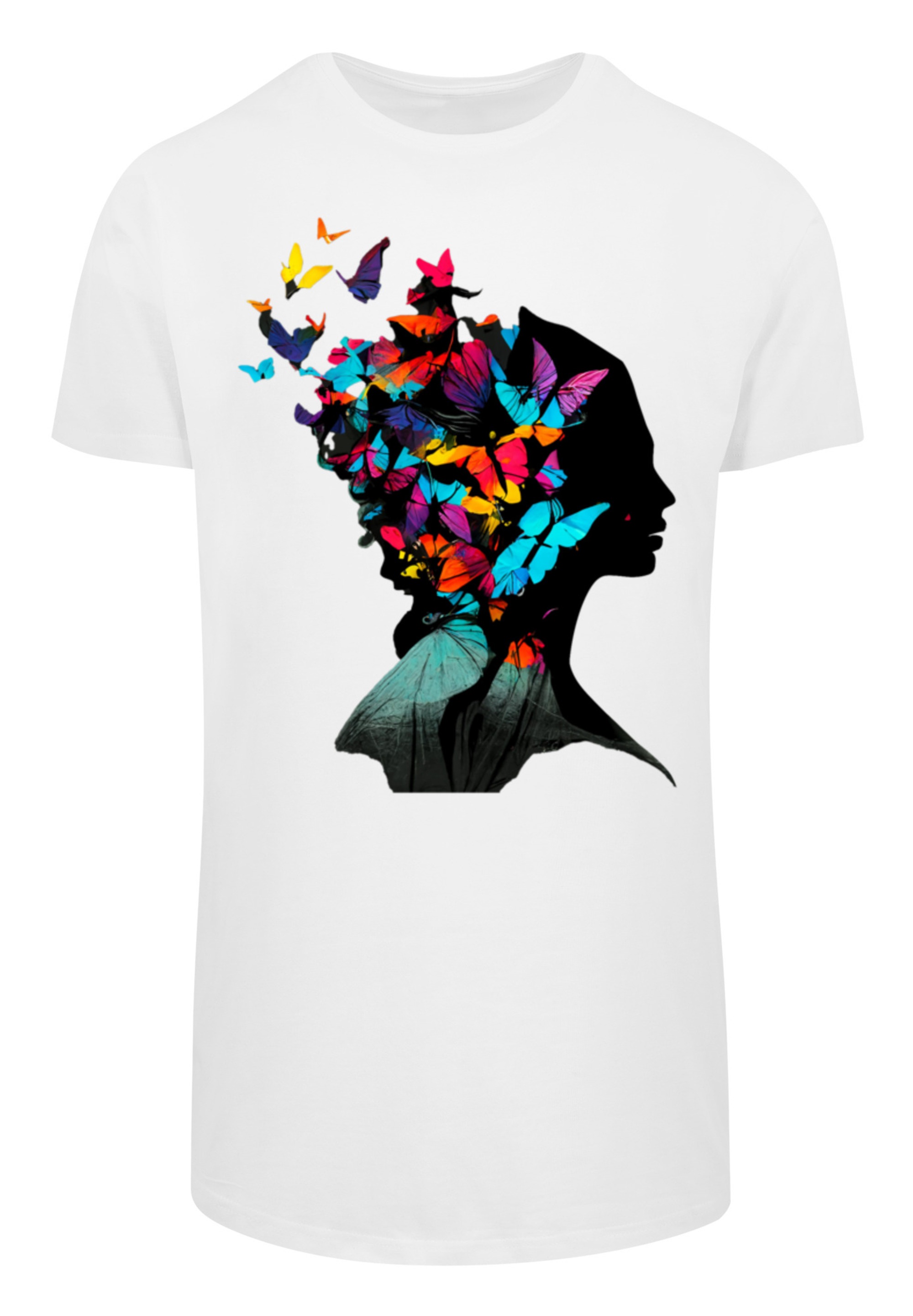 F4NT4STIC T-Shirt »Schmetterling Silhouette LONG TEE«, Print