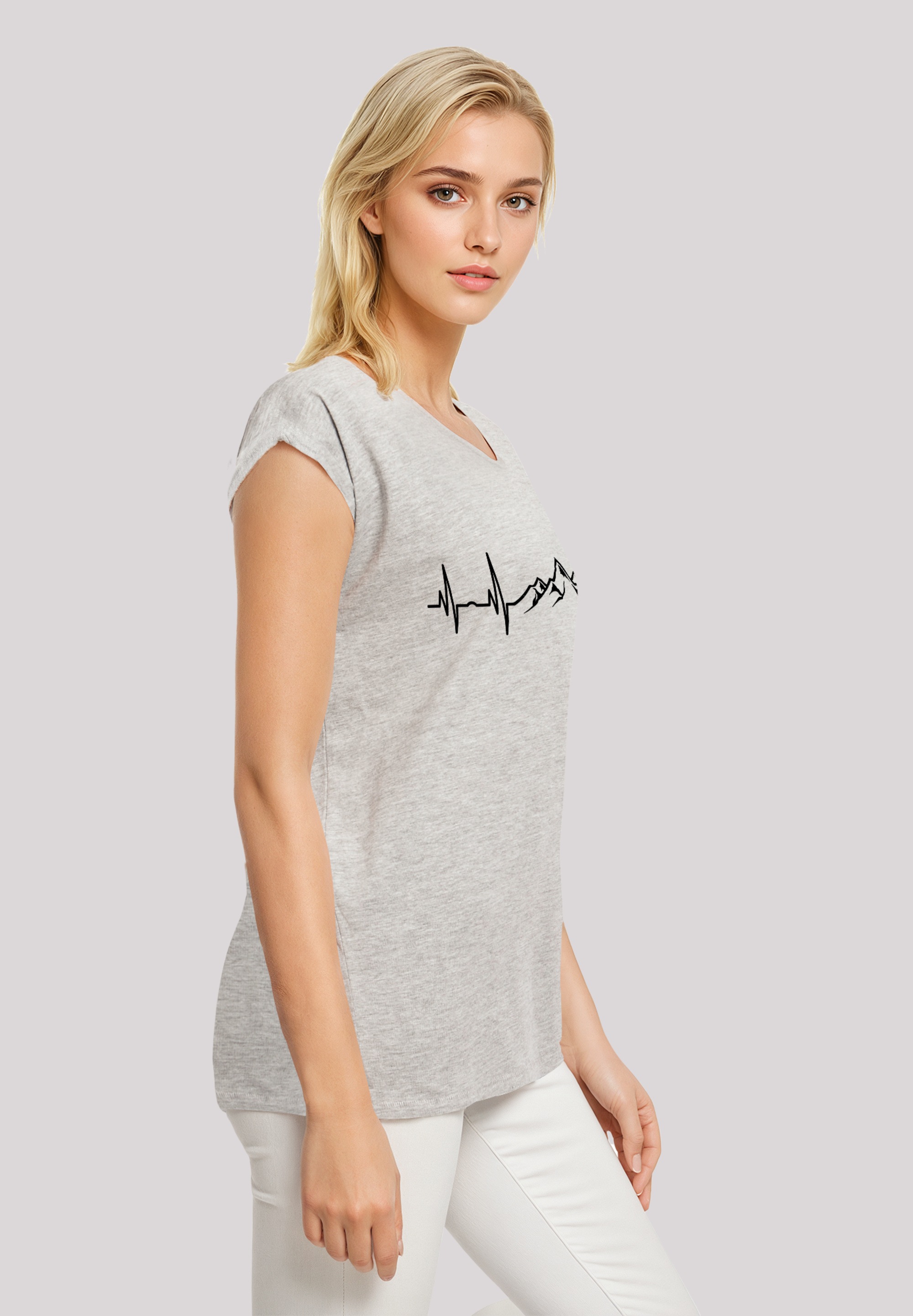 F4NT4STIC T-Shirt »Herzschlag Berge Wandern«, Premium Qualität
