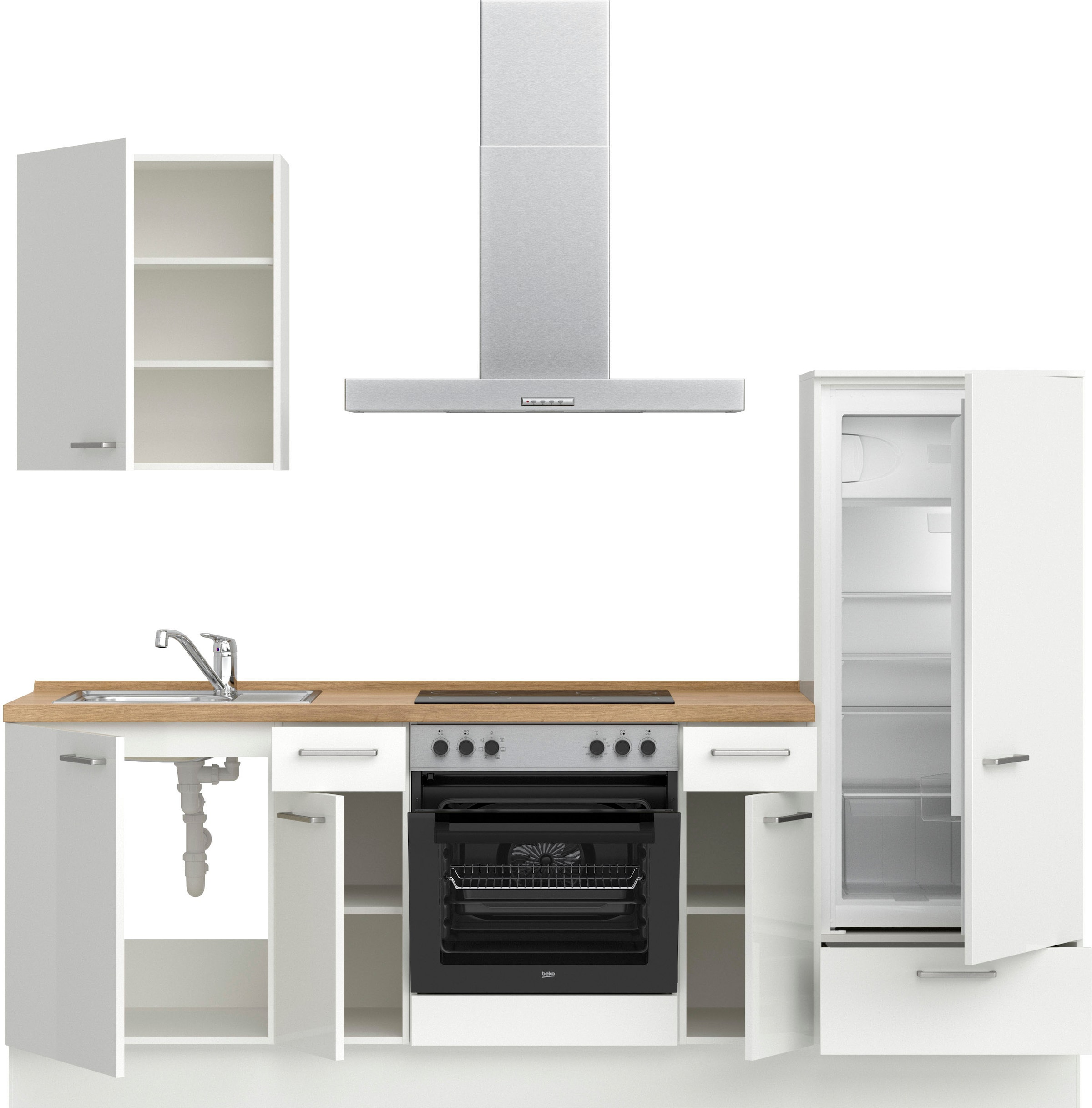 nobilia® Küchenzeile »"Flash I"« vormontiert, Ausrichtung wählbar, Breite 240 cm, wahlw. mit E-Geräten