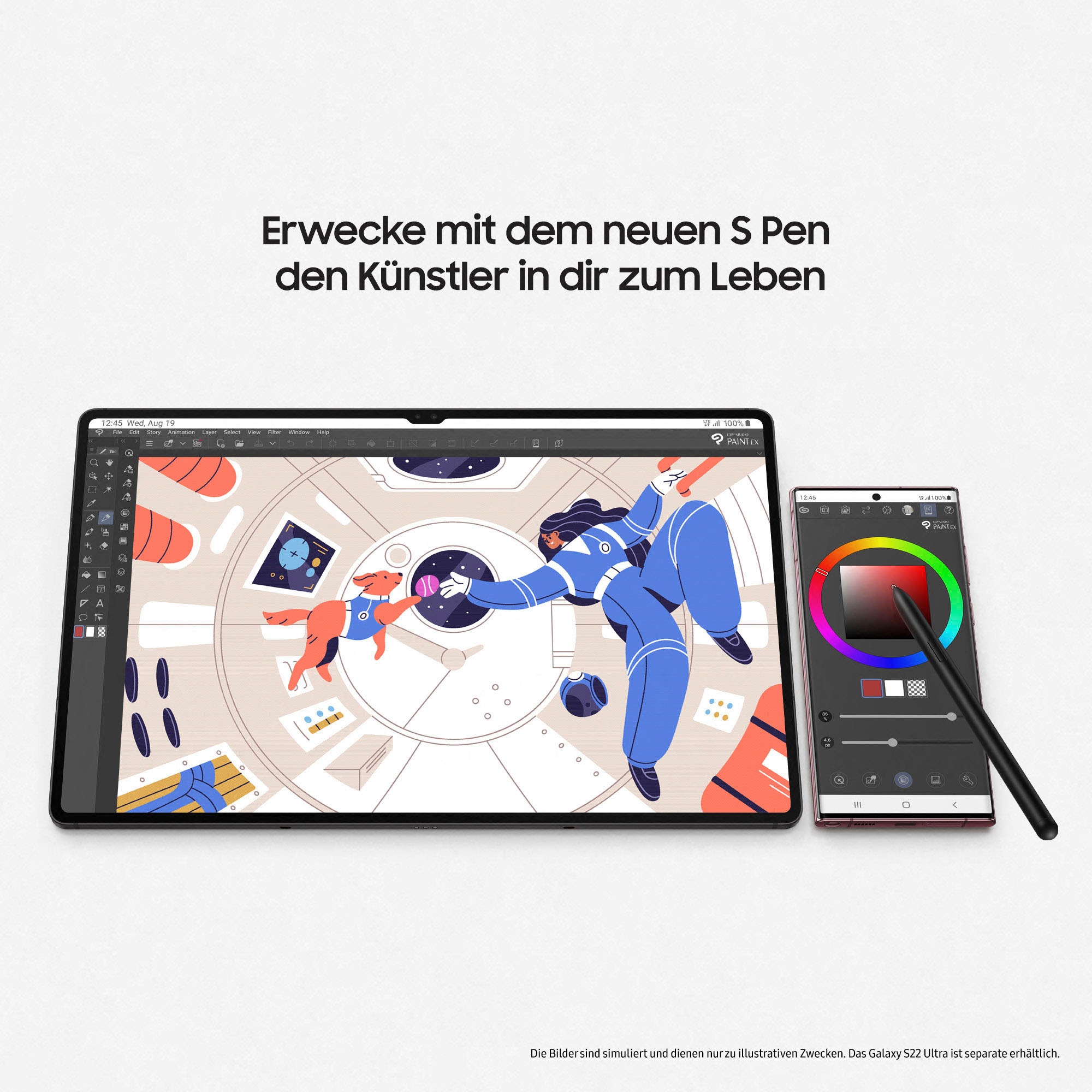 Samsung Tablet »Galaxy Tab S8+ 5G«, (31,5 cm / 12,4 Zoll), Android,One UI,Knox, WQXGA+, 5G,)